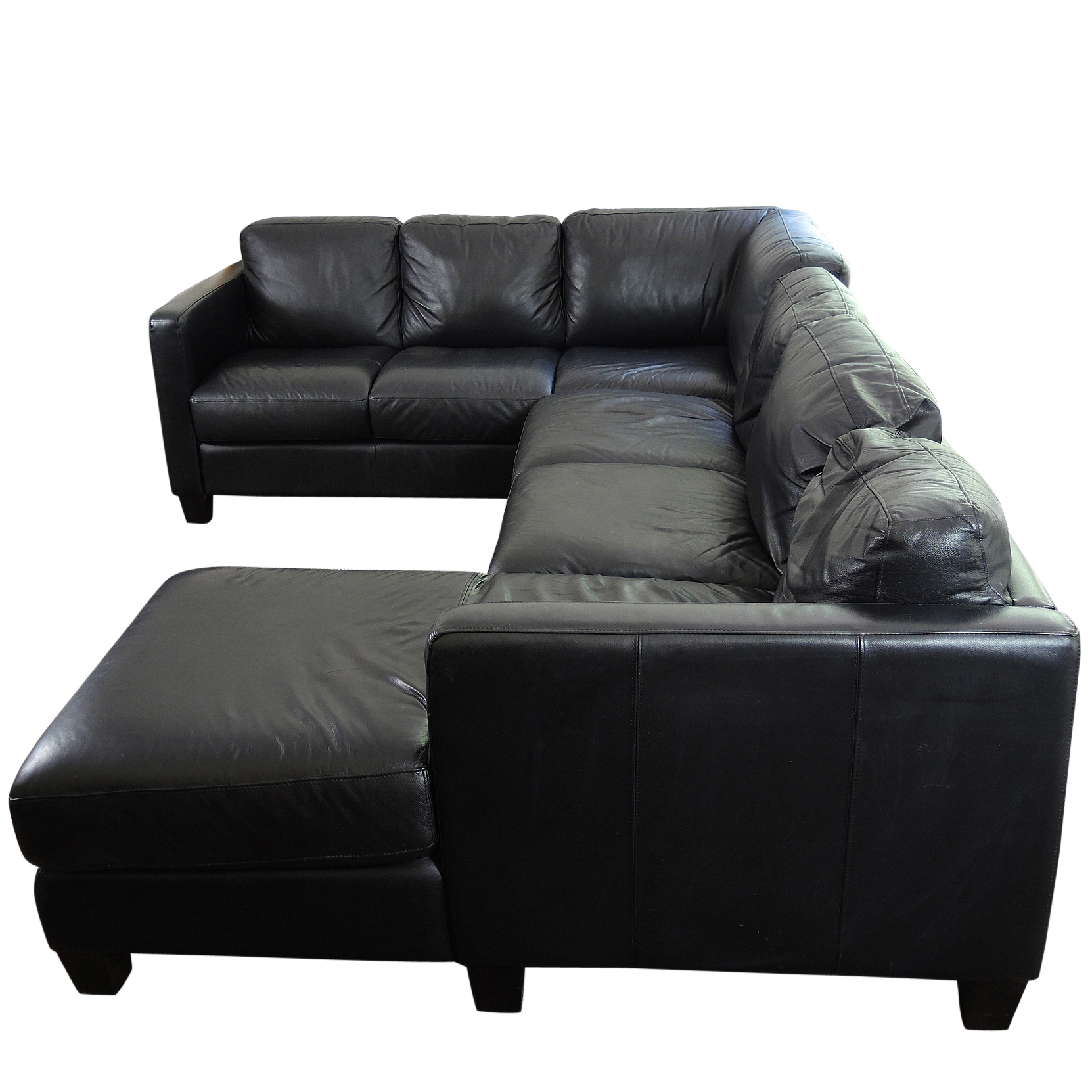Black Leather Sectional Sofa EBTH