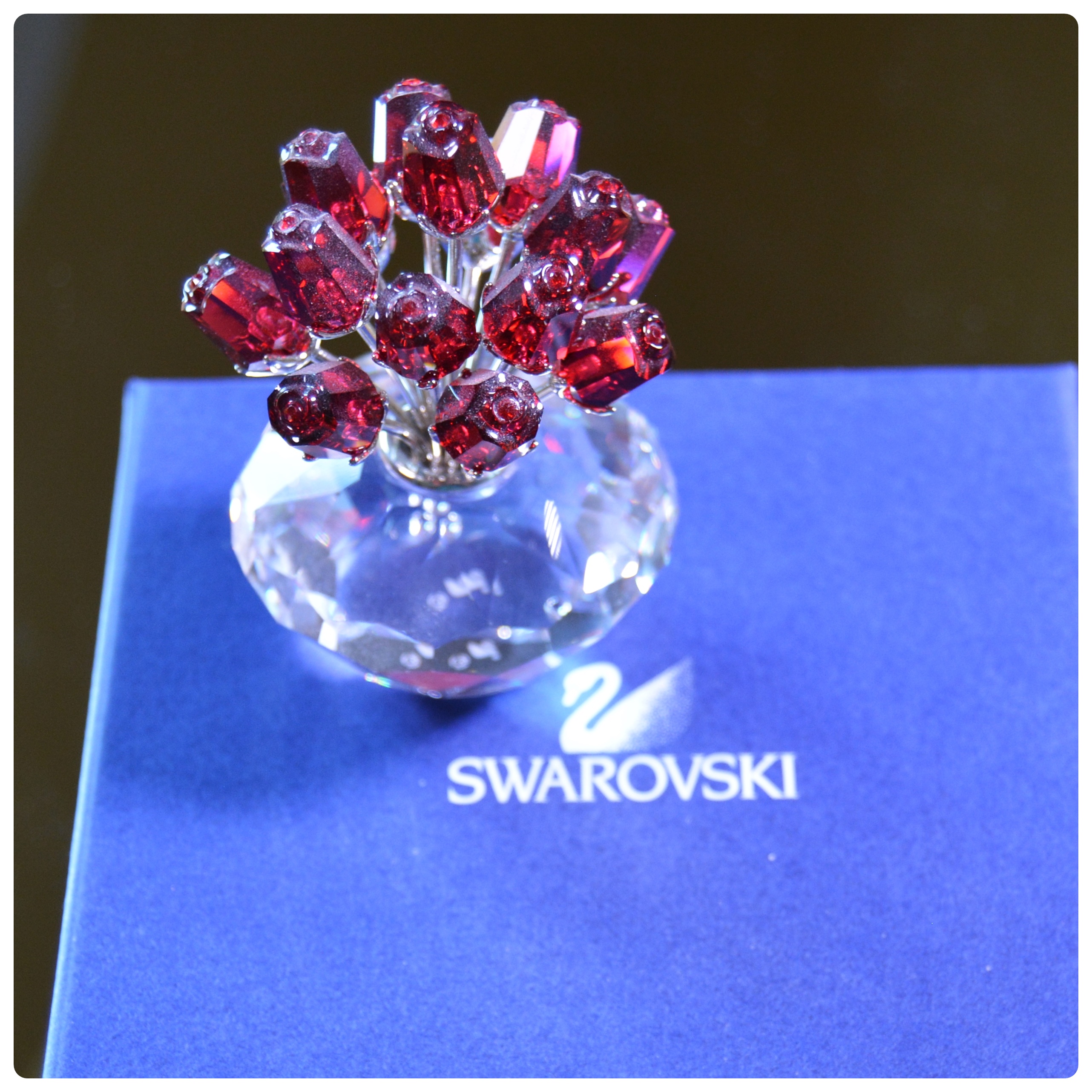 Swarovski Crystal Vase of Roses Figurine EBTH