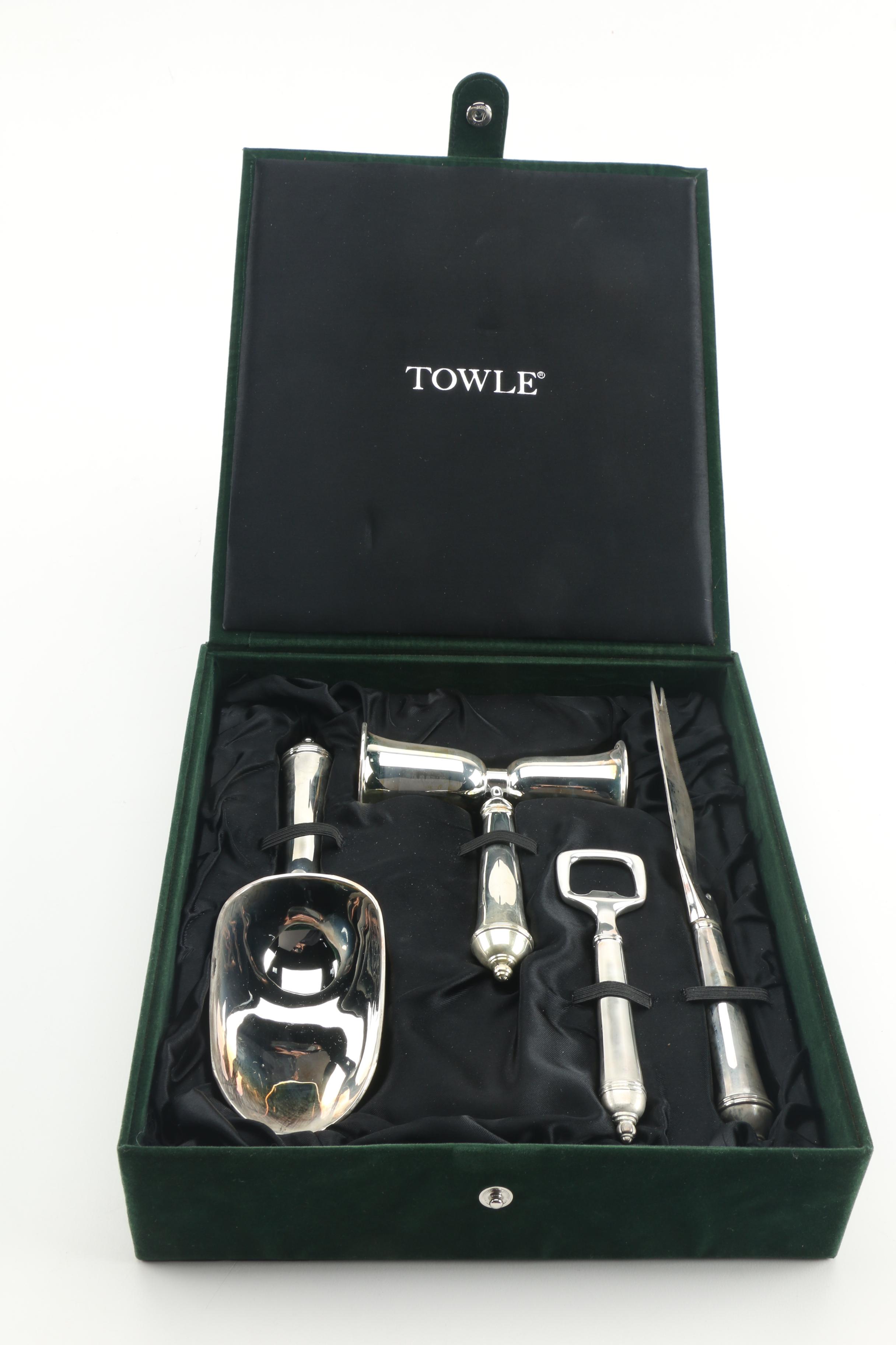 Towle Silver Plate Barware Sets with Breville Electric Wine Chiller EBTH