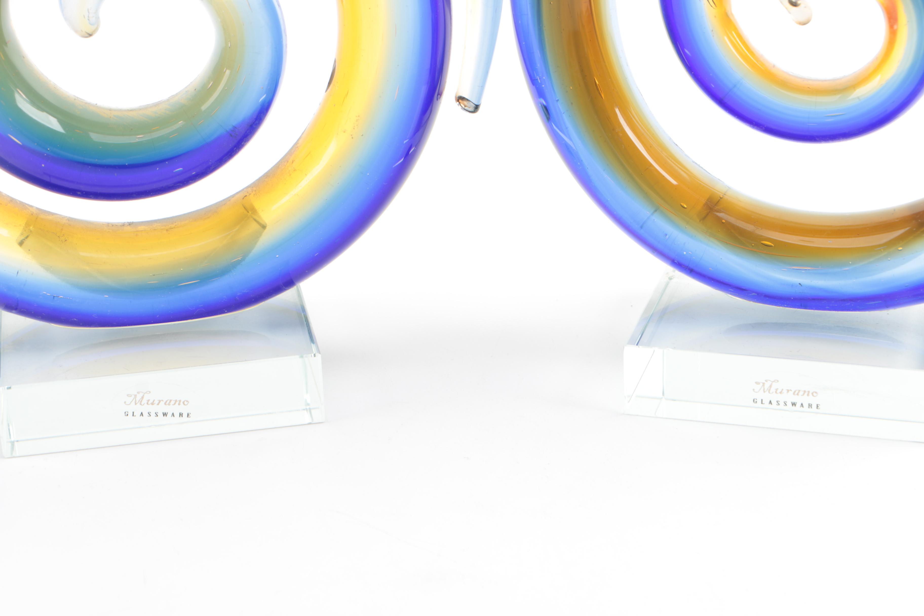 Murano Spiral Art Glass Sculptures EBTH