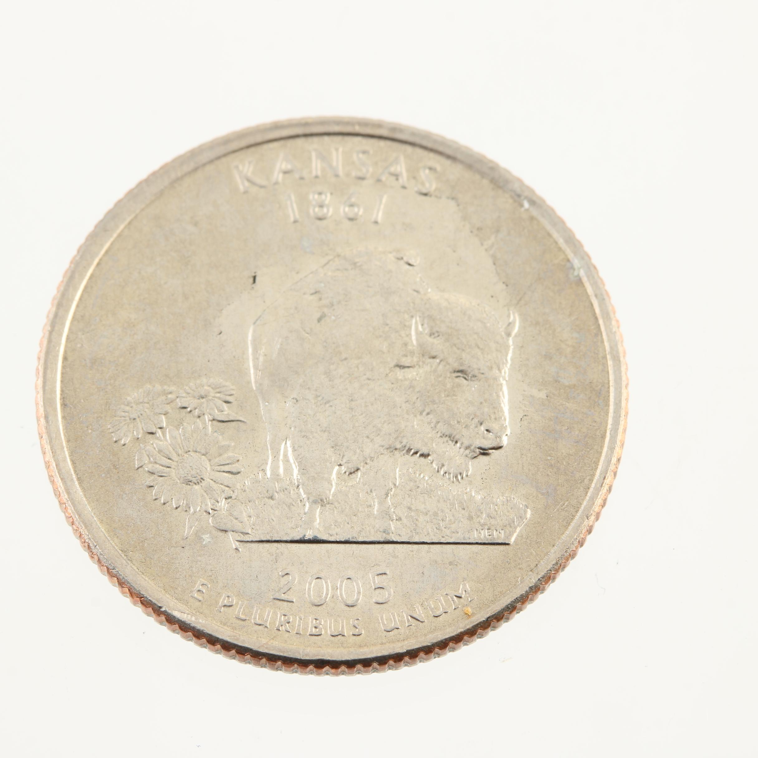 2005 Kansas Humpback Bison Error State Quarter EBTH
