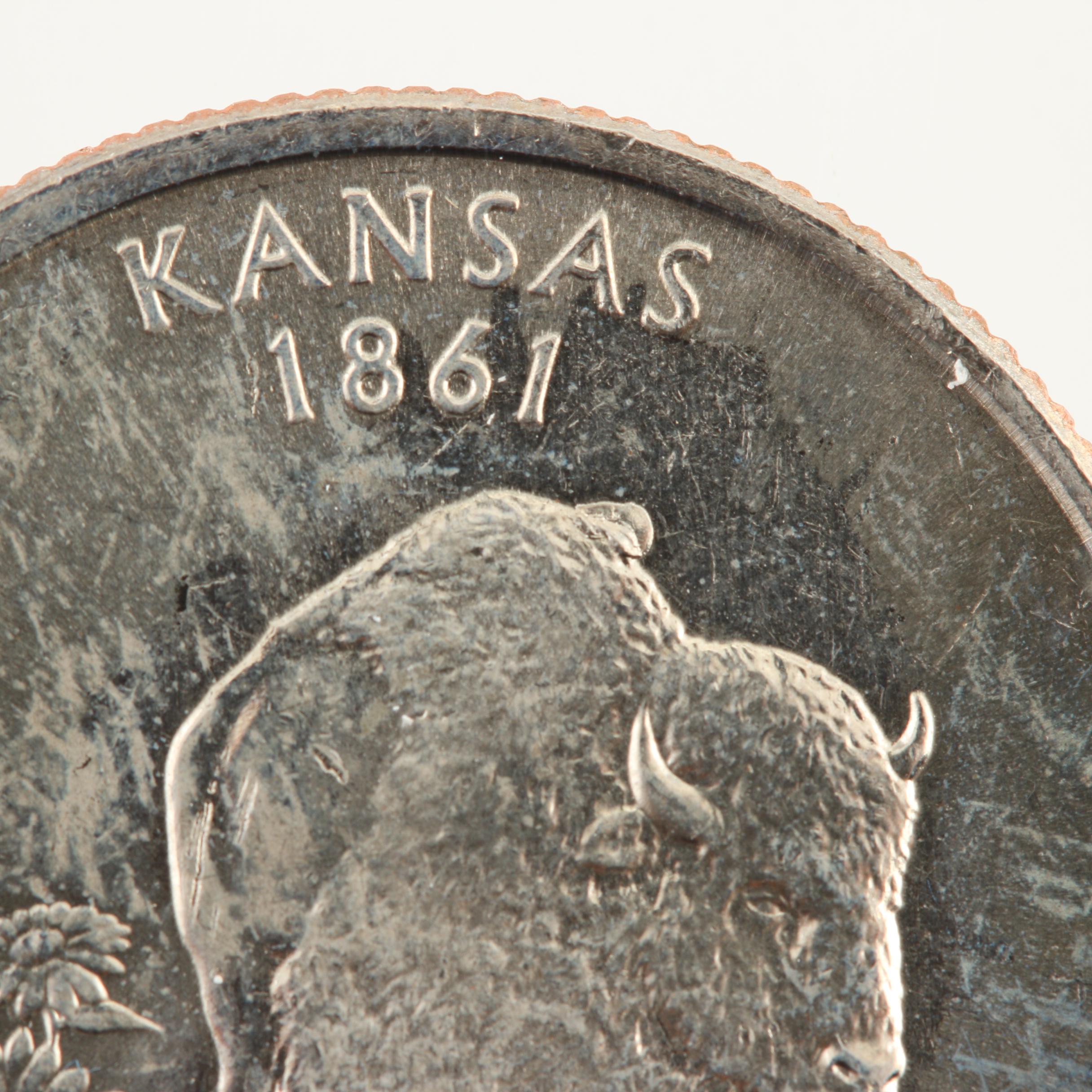 2005 Kansas Humpback Bison Error State Quarter EBTH