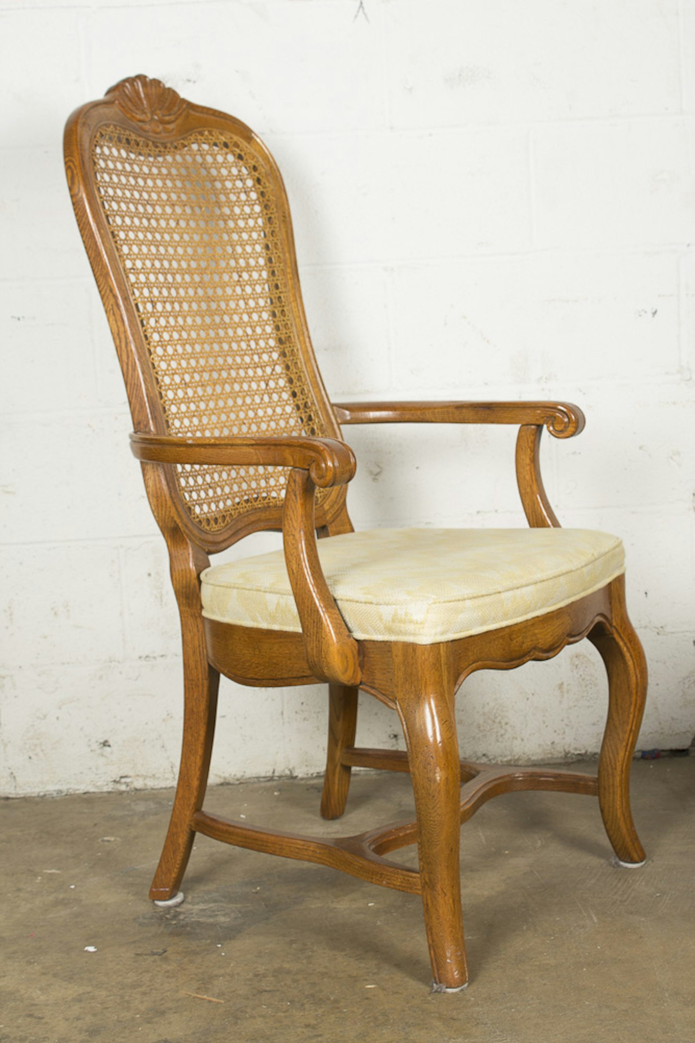 French Provincial Style Cane Back Dining Chairs by Hickory