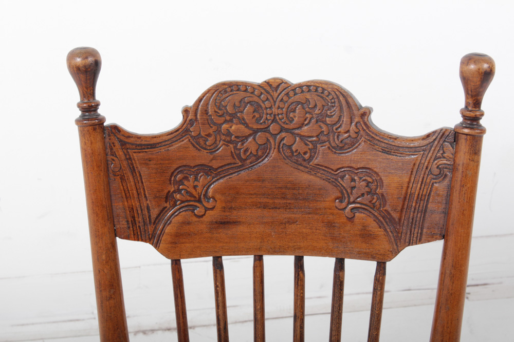 Antique Child's Pressed Back Rocking Chair | EBTH