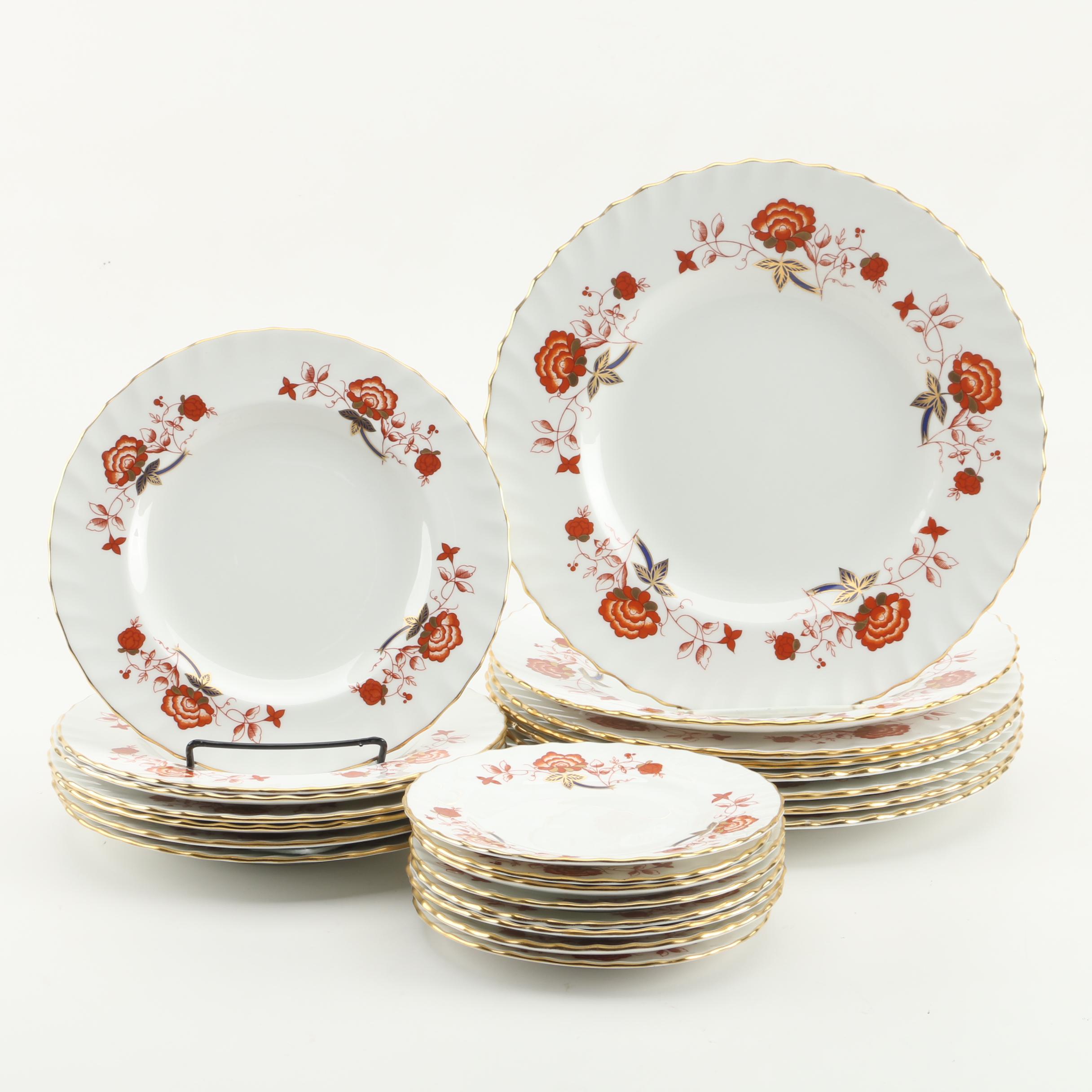 Royal Crown Derby "Bali" Bone China Dinnerware Circa 1975 1992 EBTH