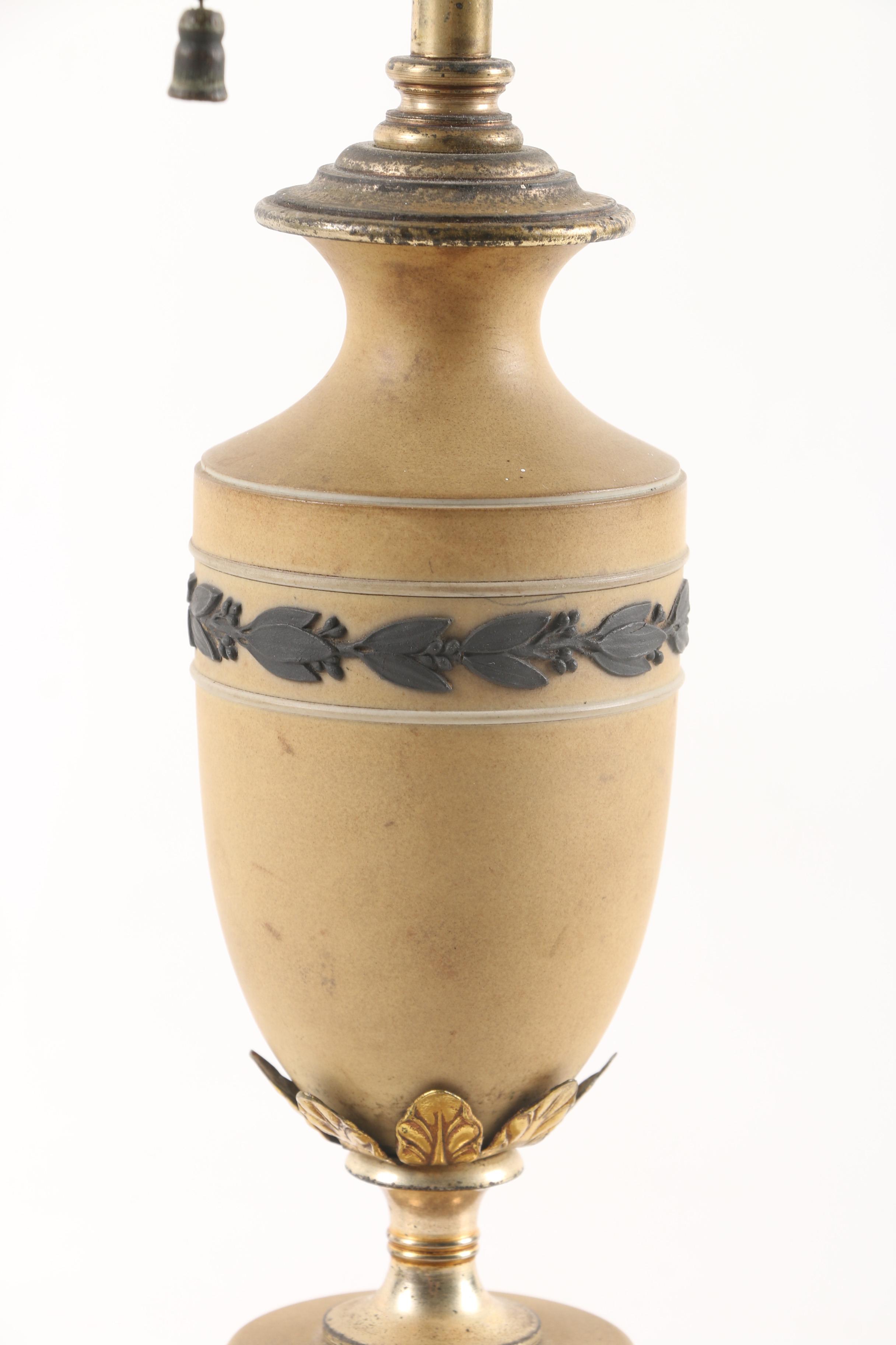 Vintage Wedgwood Jasperware Style Porcelain and Brass Table Lamp EBTH