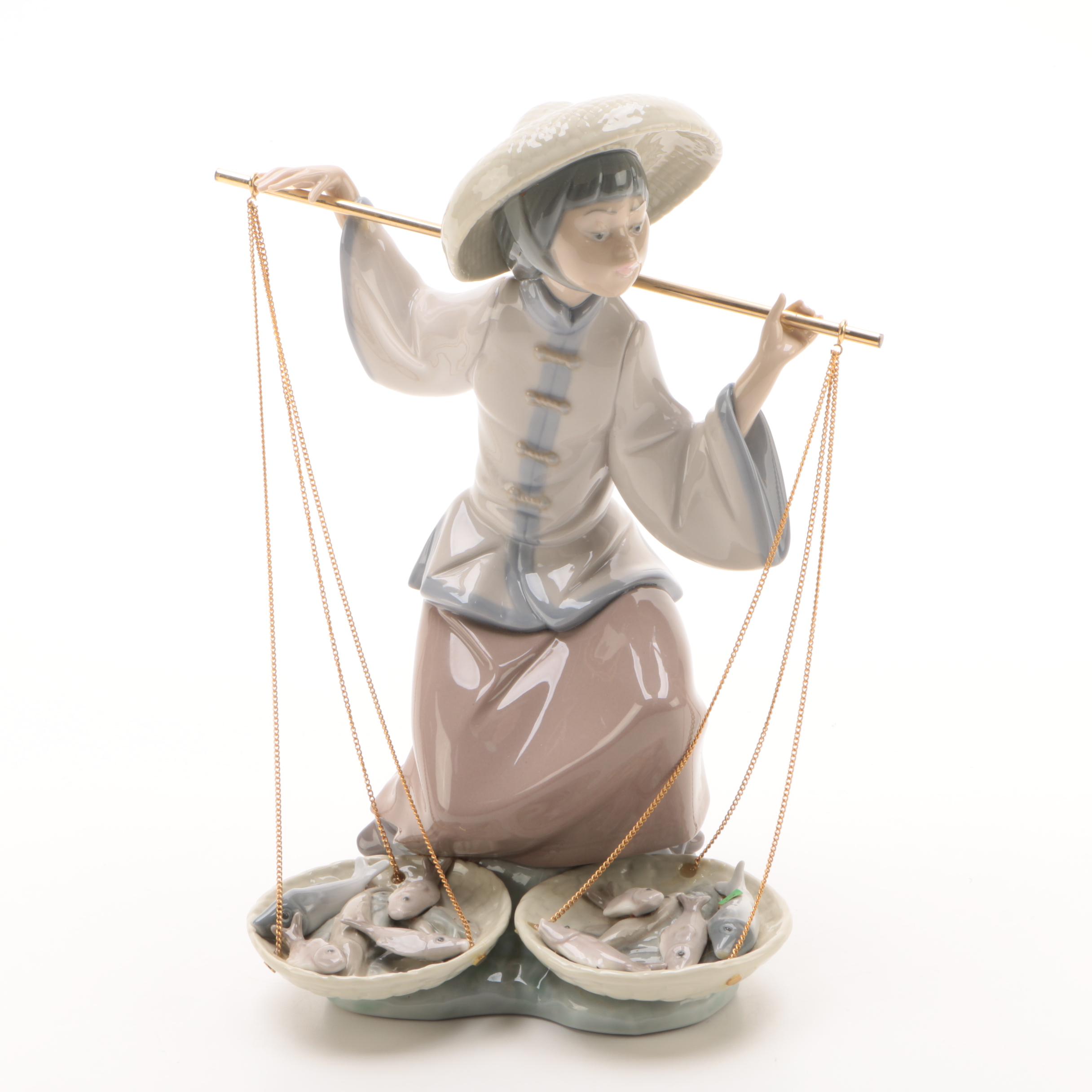 Vintage Lladró "Chinese In the Market" Porcelain Figurine EBTH