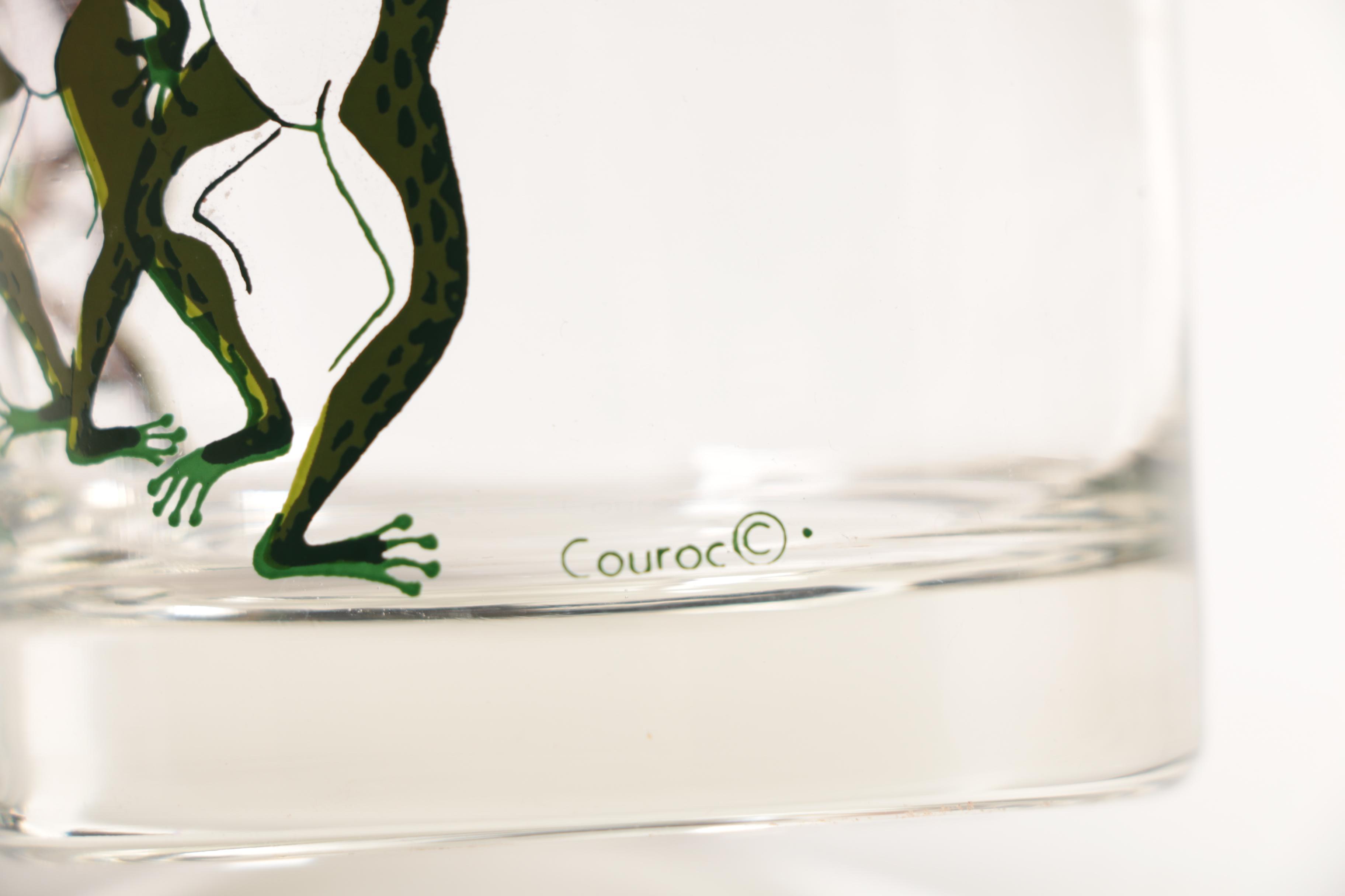 Couroc Beverage Tray and Glassware with Dancing Frogs | EBTH