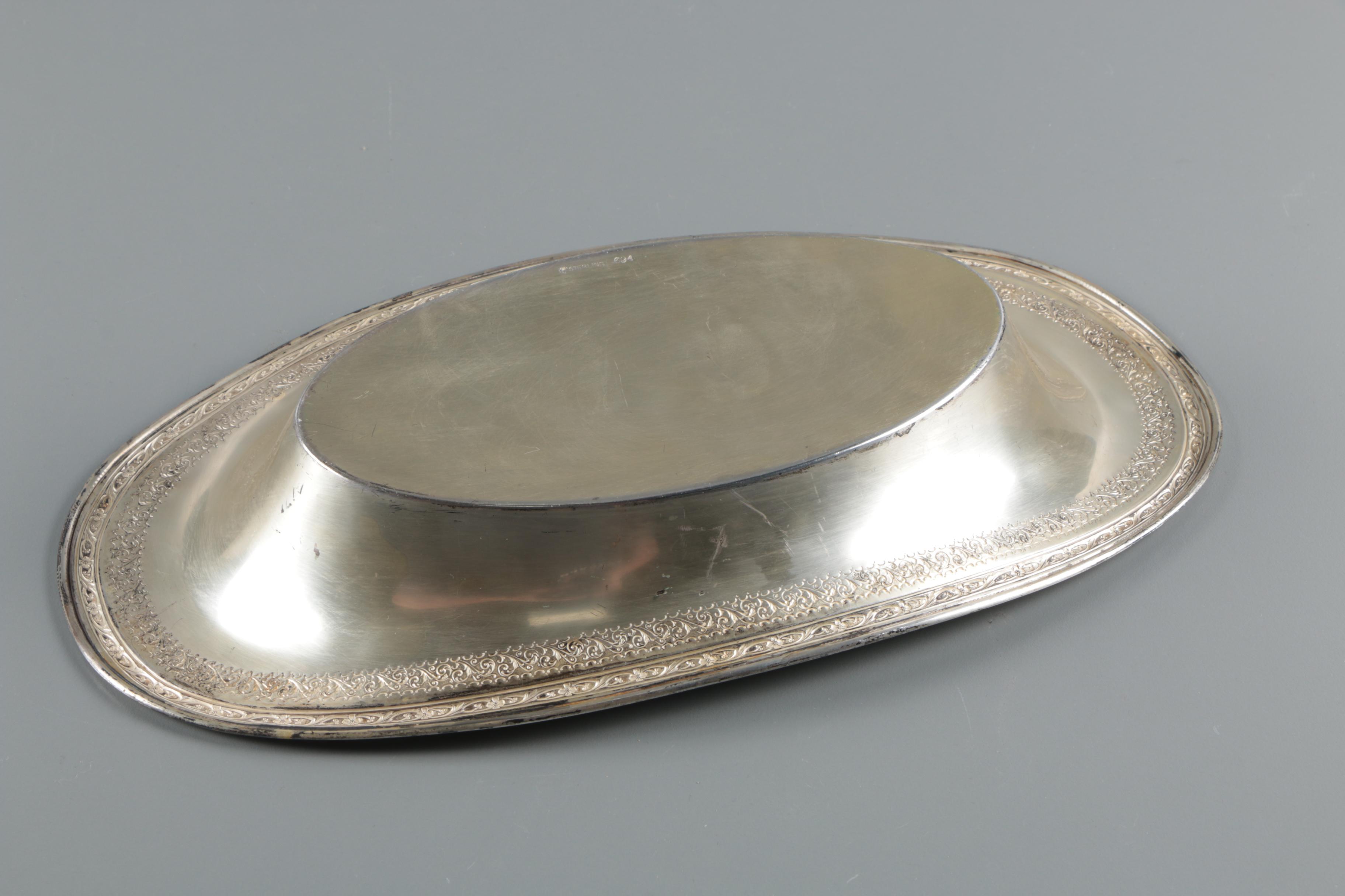 International Silver Co. Sterling Silver Bread Tray with Weighted