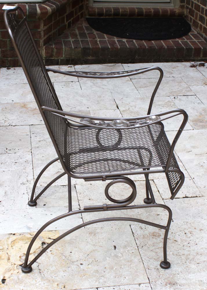 Meadowcraft Wrought Iron Patio Table with Rocker Chairs Set EBTH