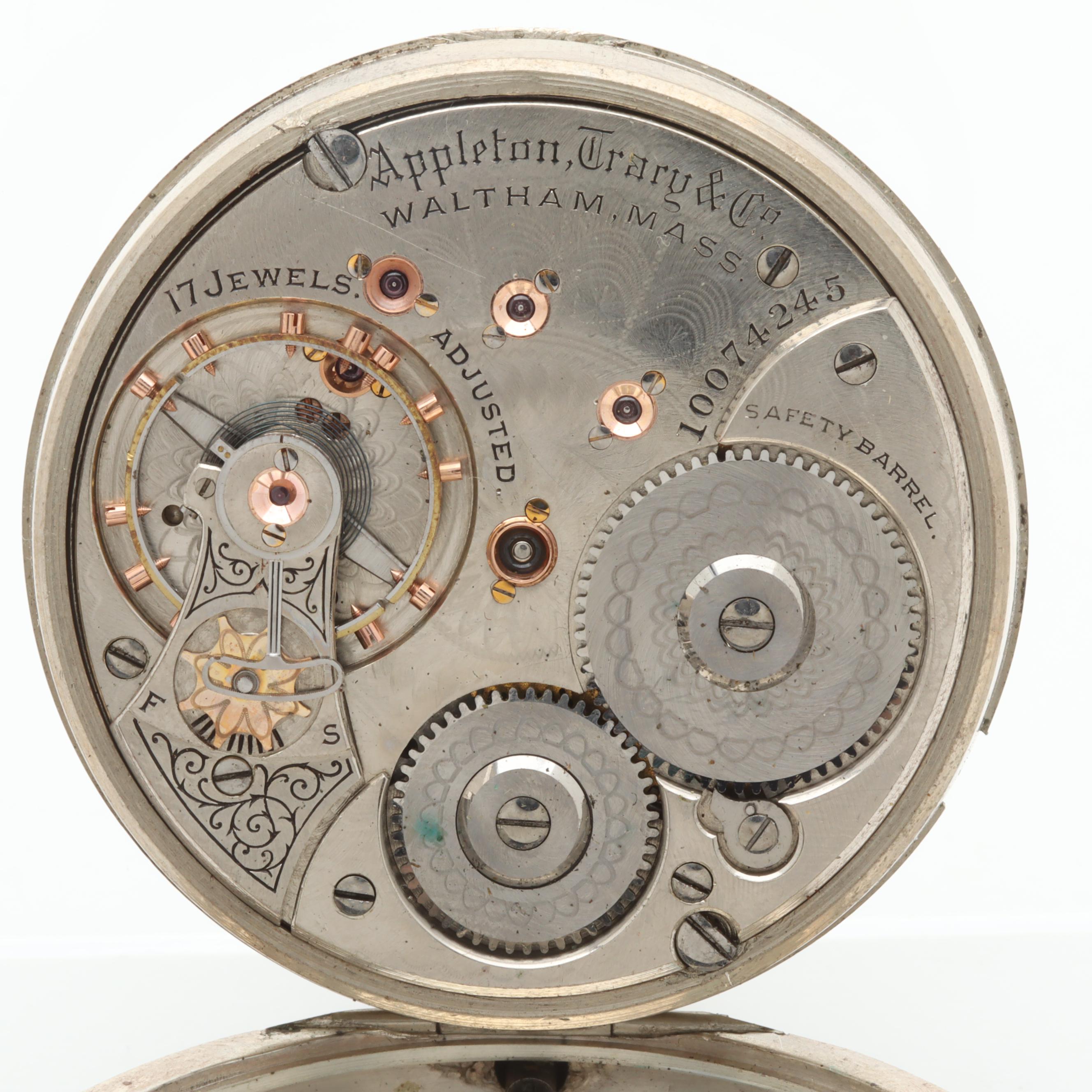 Antique Waltham Sterling Silver Open Face Lever Set Pocket Watch EBTH