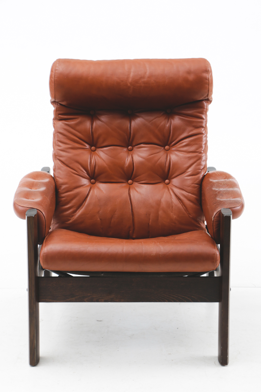 Norwegian Leather Recliner And Ottoman EBTH   IMG 2105 