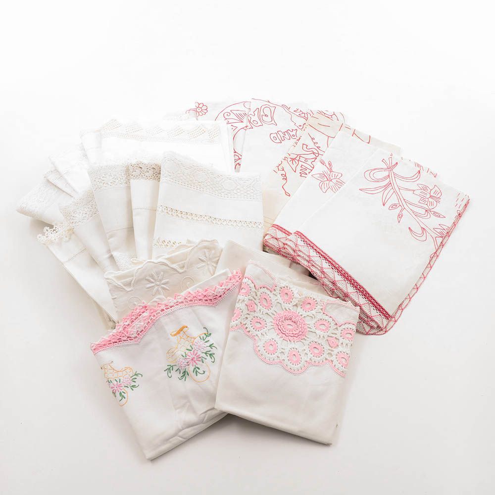 Vintage Embroidered And Lace Pillow Cases And Pillow Covers Ebth