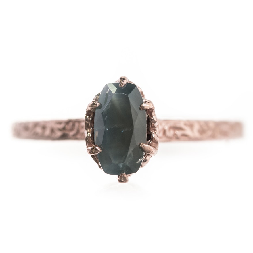 14K Yellow and Rose Gold and Alexandrite Ring