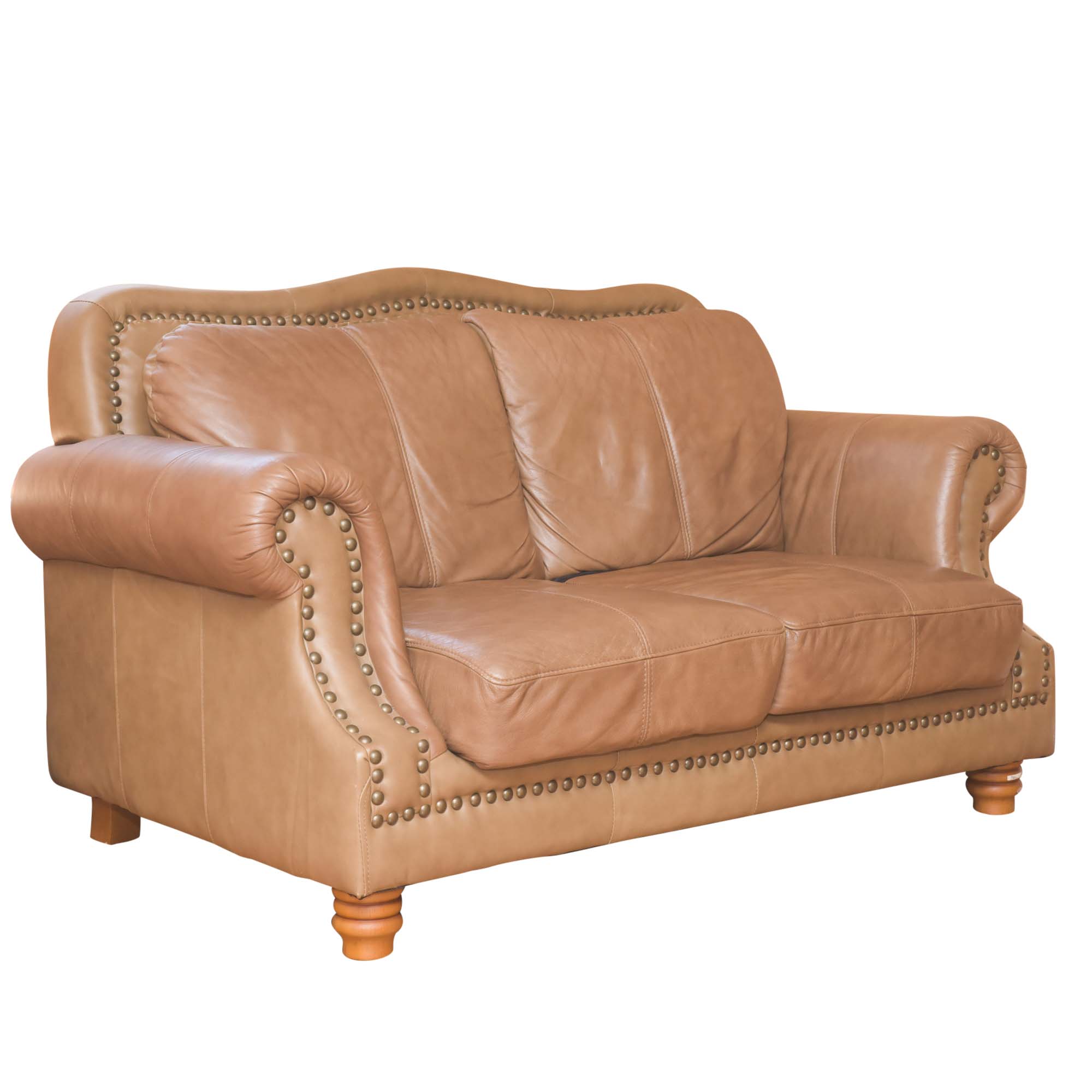 Light Brown Leather Loveseat Ebth