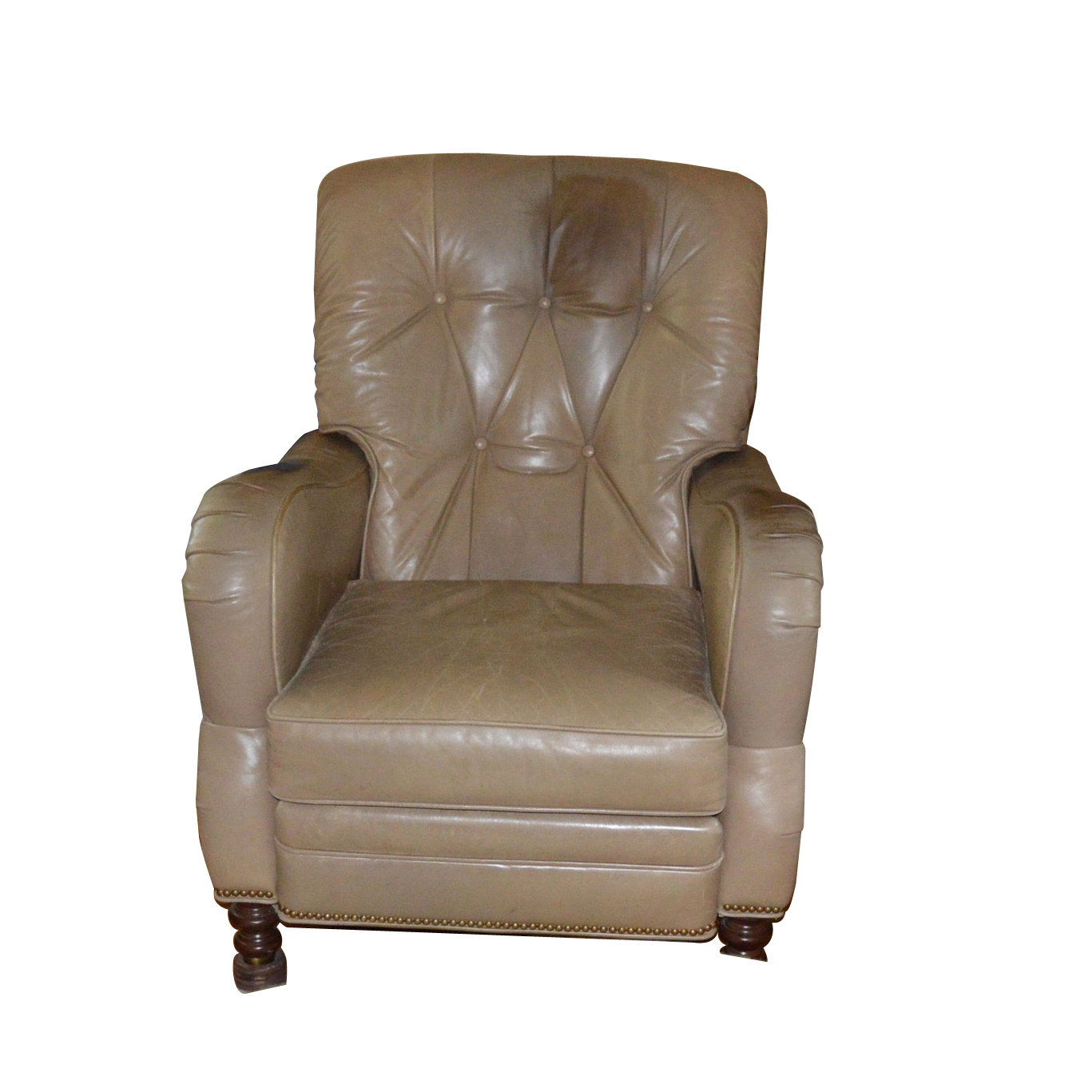 Motioncraft Leather Recliner with Antique Brass Nailhead Trim EBTH