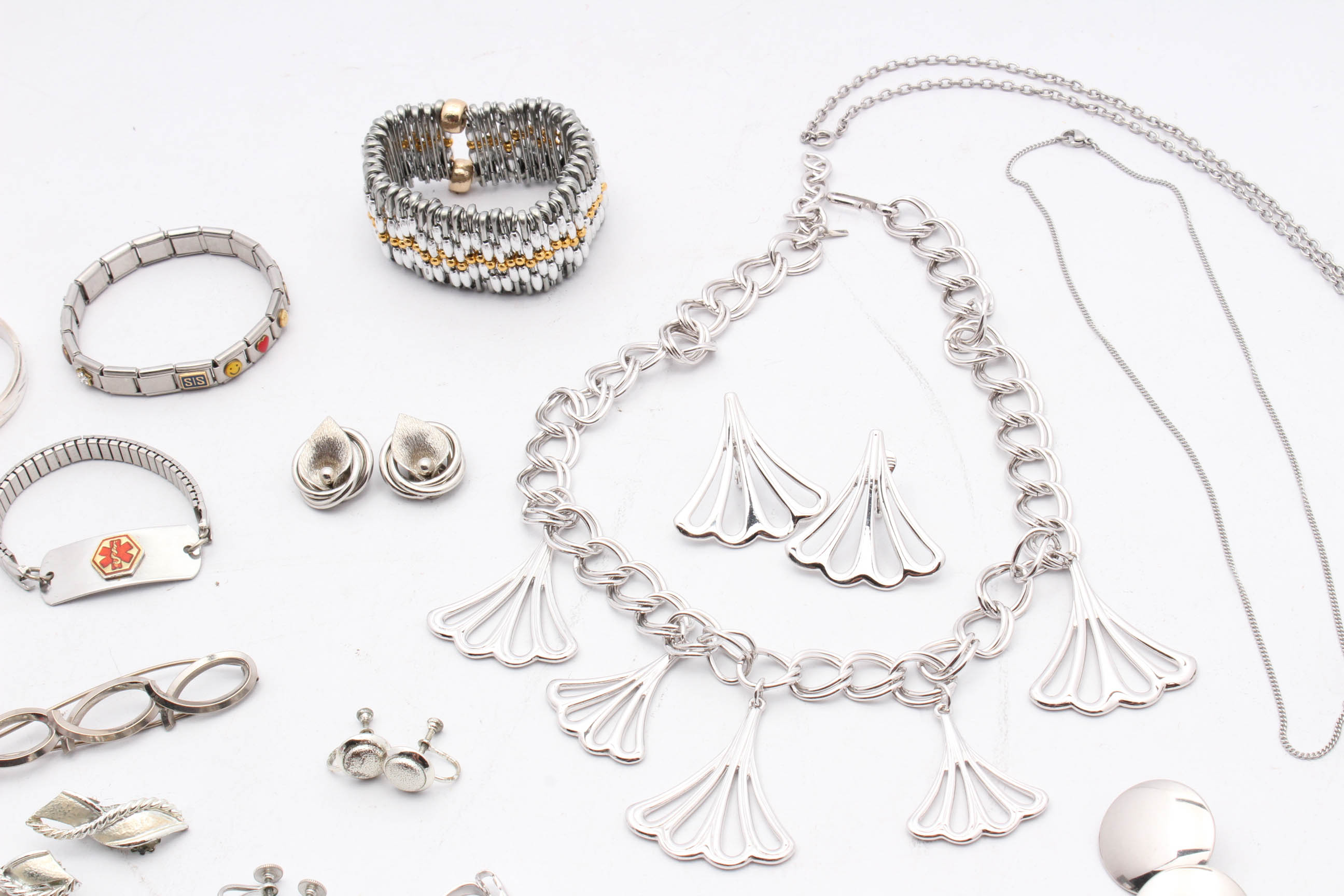 Silver Tone Costume Jewelry Collection EBTH