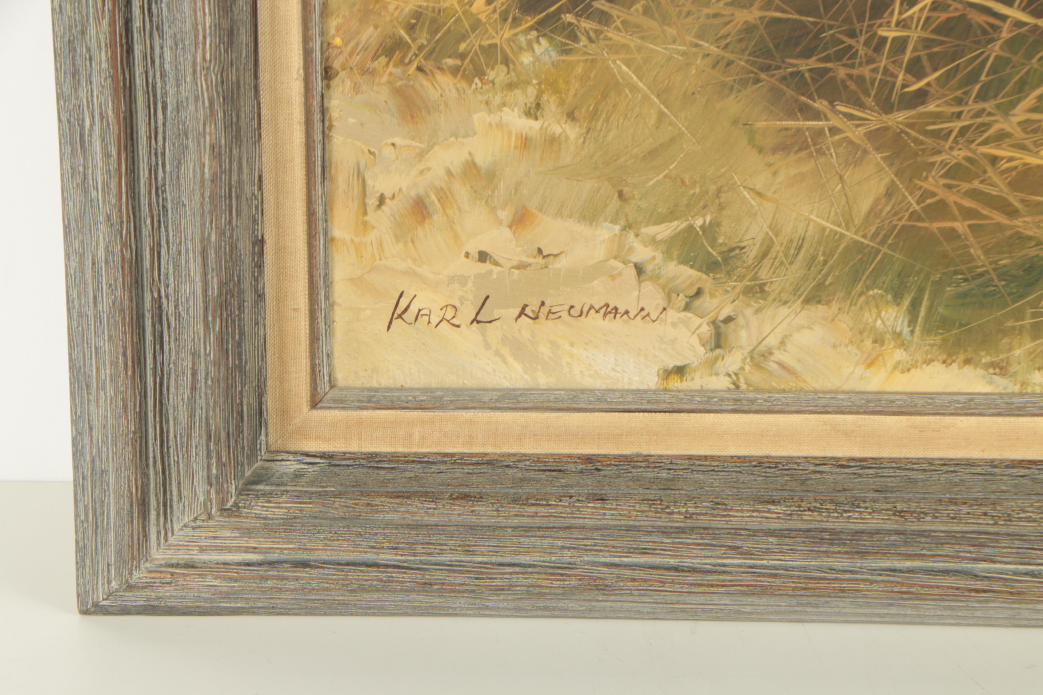 Karl Neumann Beach Landscape Oil Painting EBTH