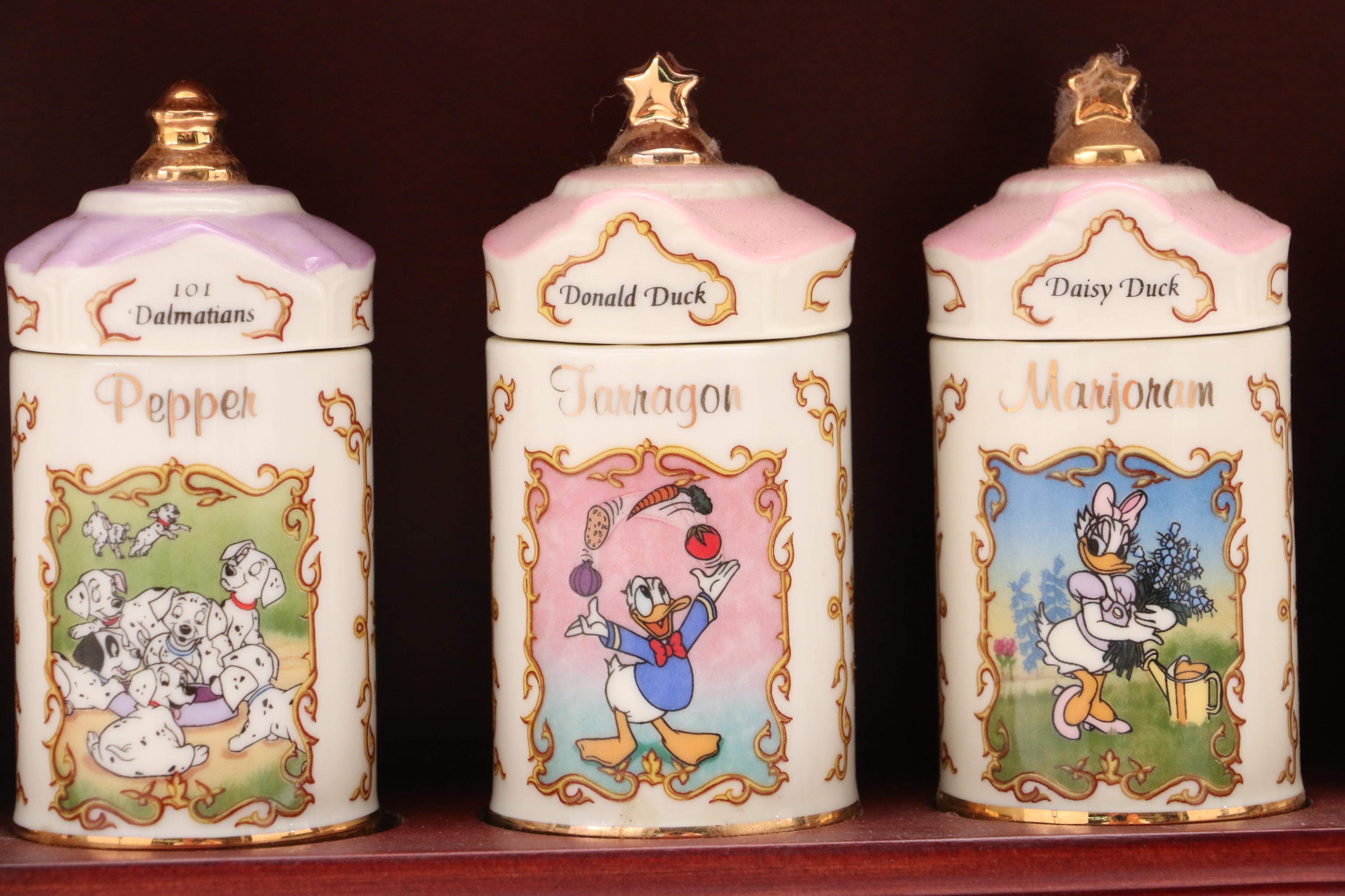 Lenox Walt Disney Spice Jar Collection with Wooden Rack | EBTH