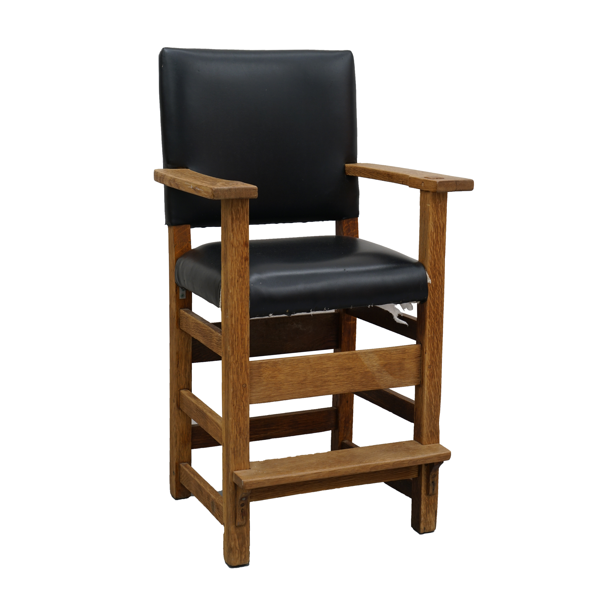 Vintage Mission Style Oak Billiards Chair