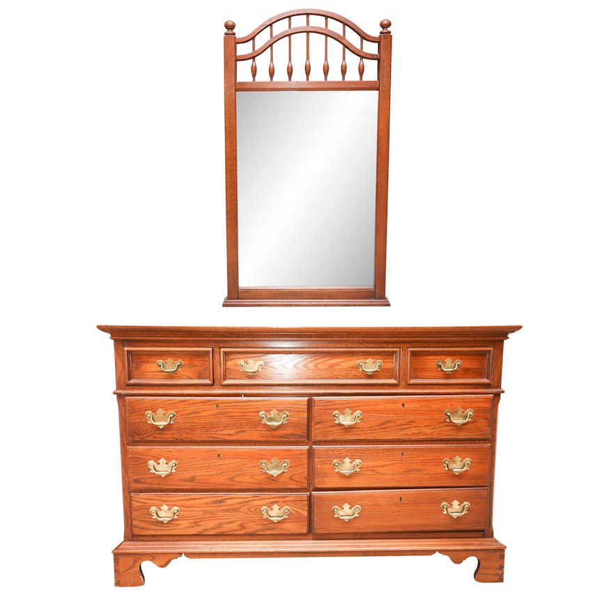 Chippendale Style Dresser With Wall Hang Mirror By Lexington Ebth