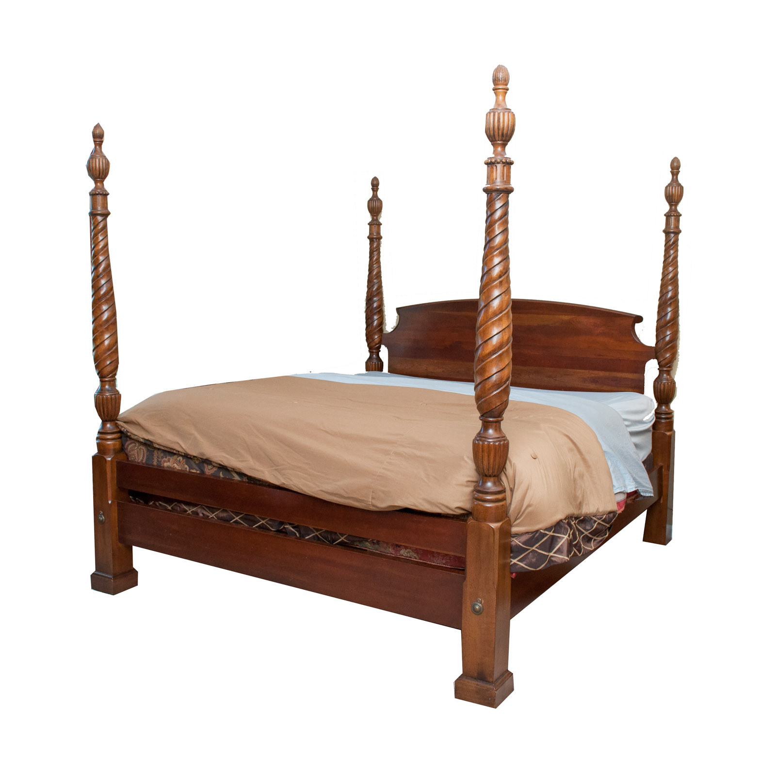 Kincaid Carved Wood KingSize Poster Bed Frame EBTH