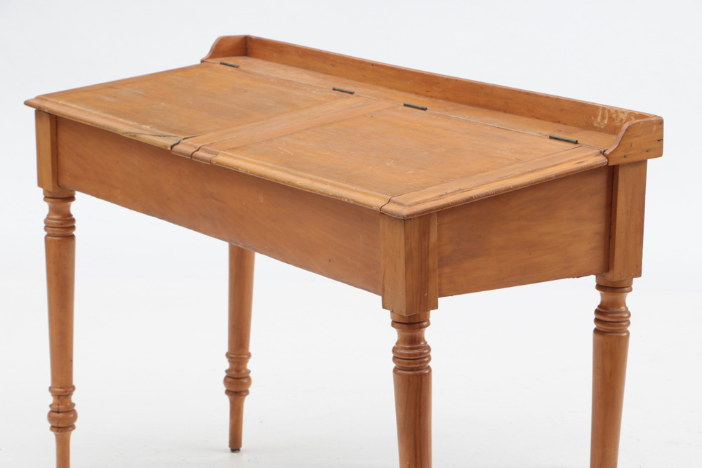 Antique English Pine DoubleStudent Desk EBTH