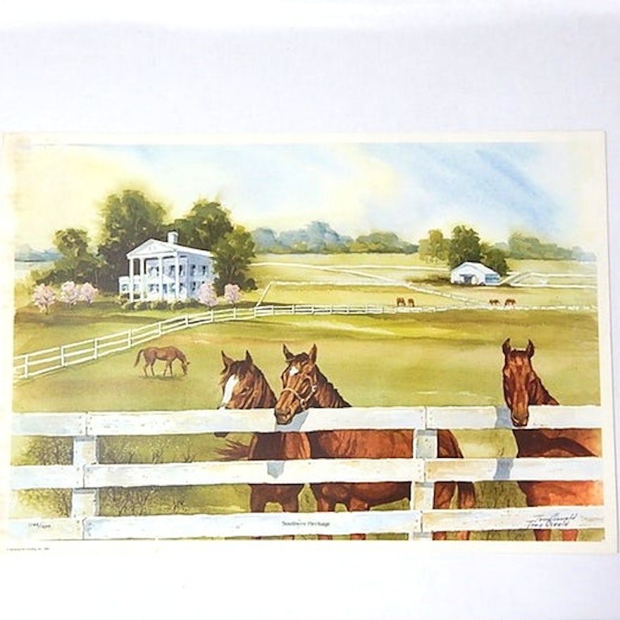 1984 Tony Oswald Signed Limited "Southern Heritage" Lithograph