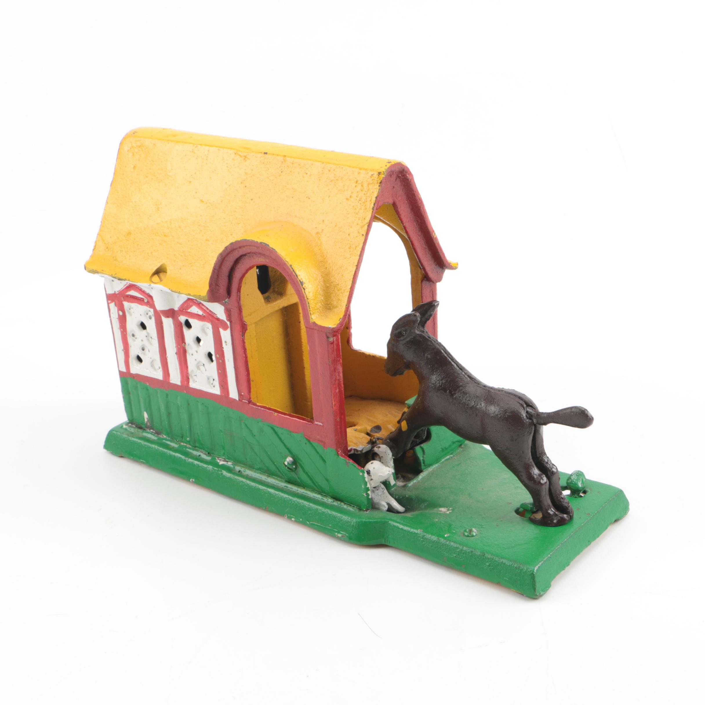 Vintage Mechanical Cast Iron Donkey Bank Ebth