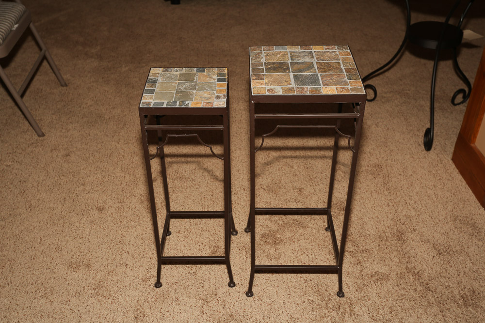 Tile Top Nesting Table Pair EBTH