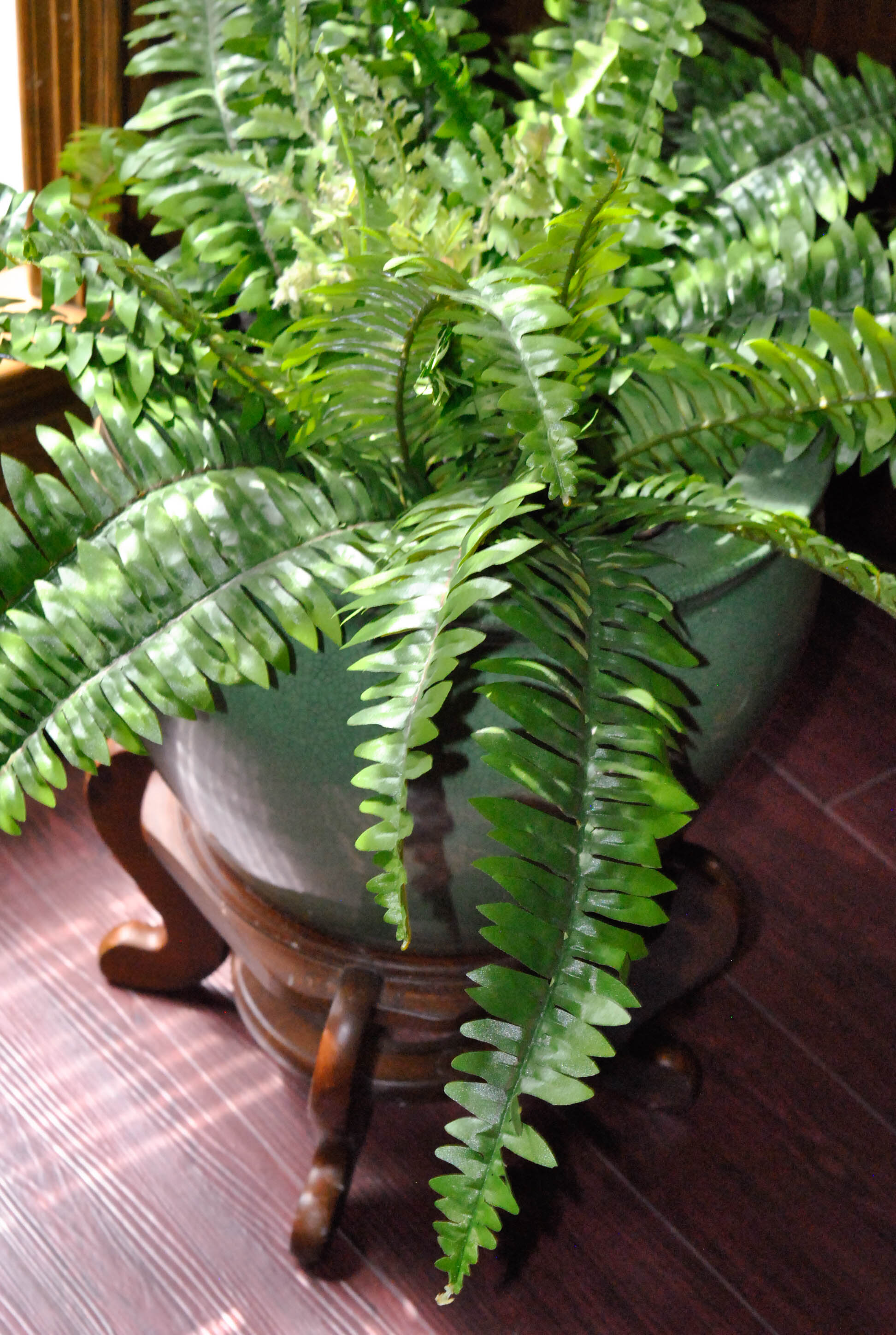 Faux Plant in Ceramic Planter With Wood Stand EBTH