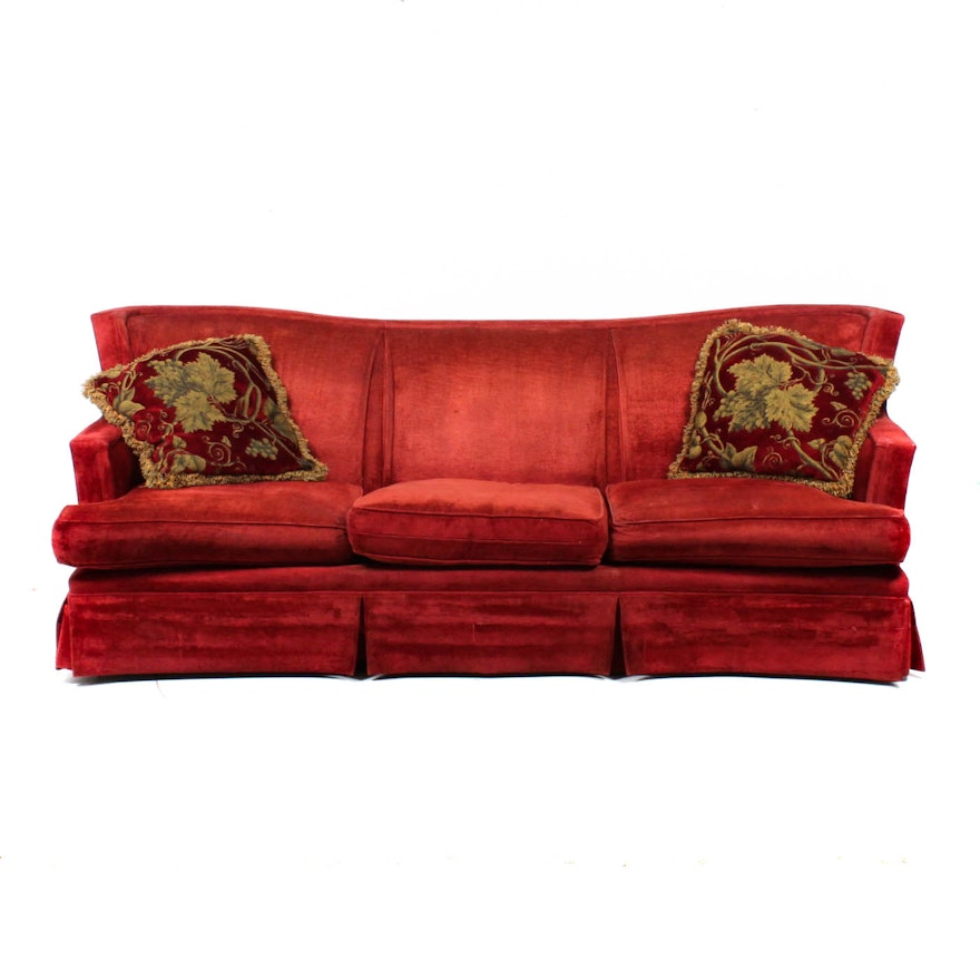 Century Furniture Chenille Upholstered Wingback Sofa Century Furniture Chenille Upholstered Wingback Sofa