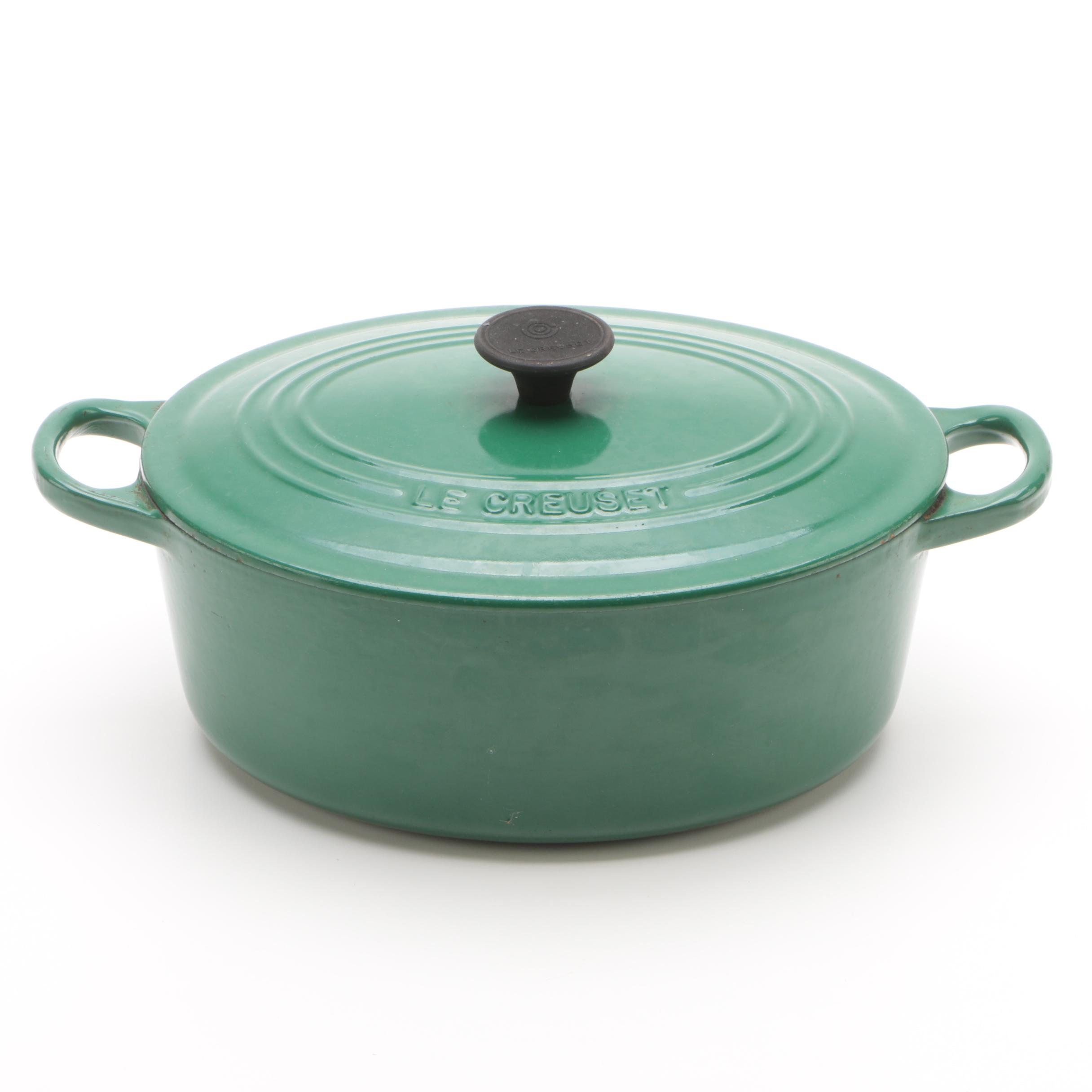 Le Creuset Green Enamel Cast Iron Dutch Oven EBTH