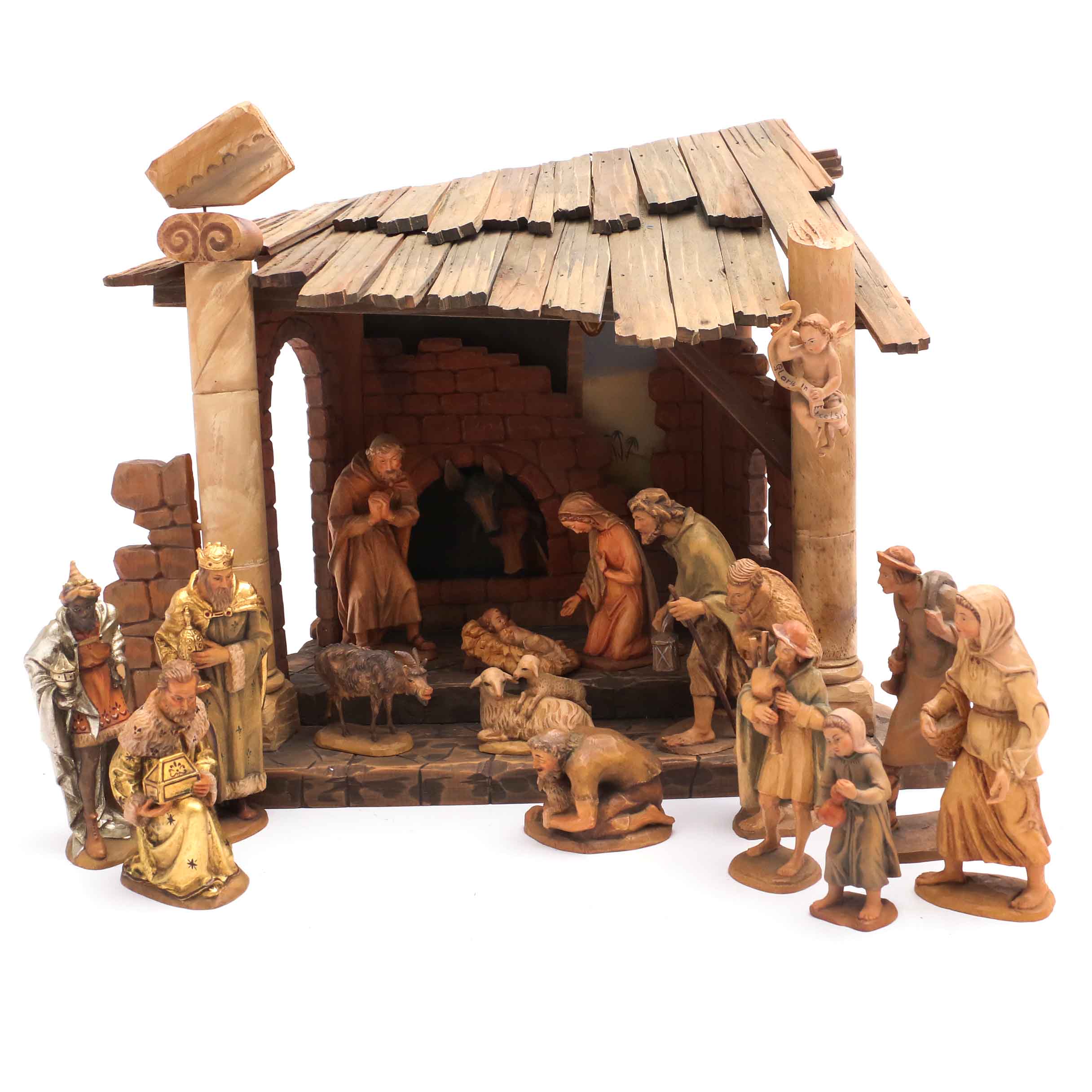 Vintage "ANRI" Carved Wood Nativity Set EBTH