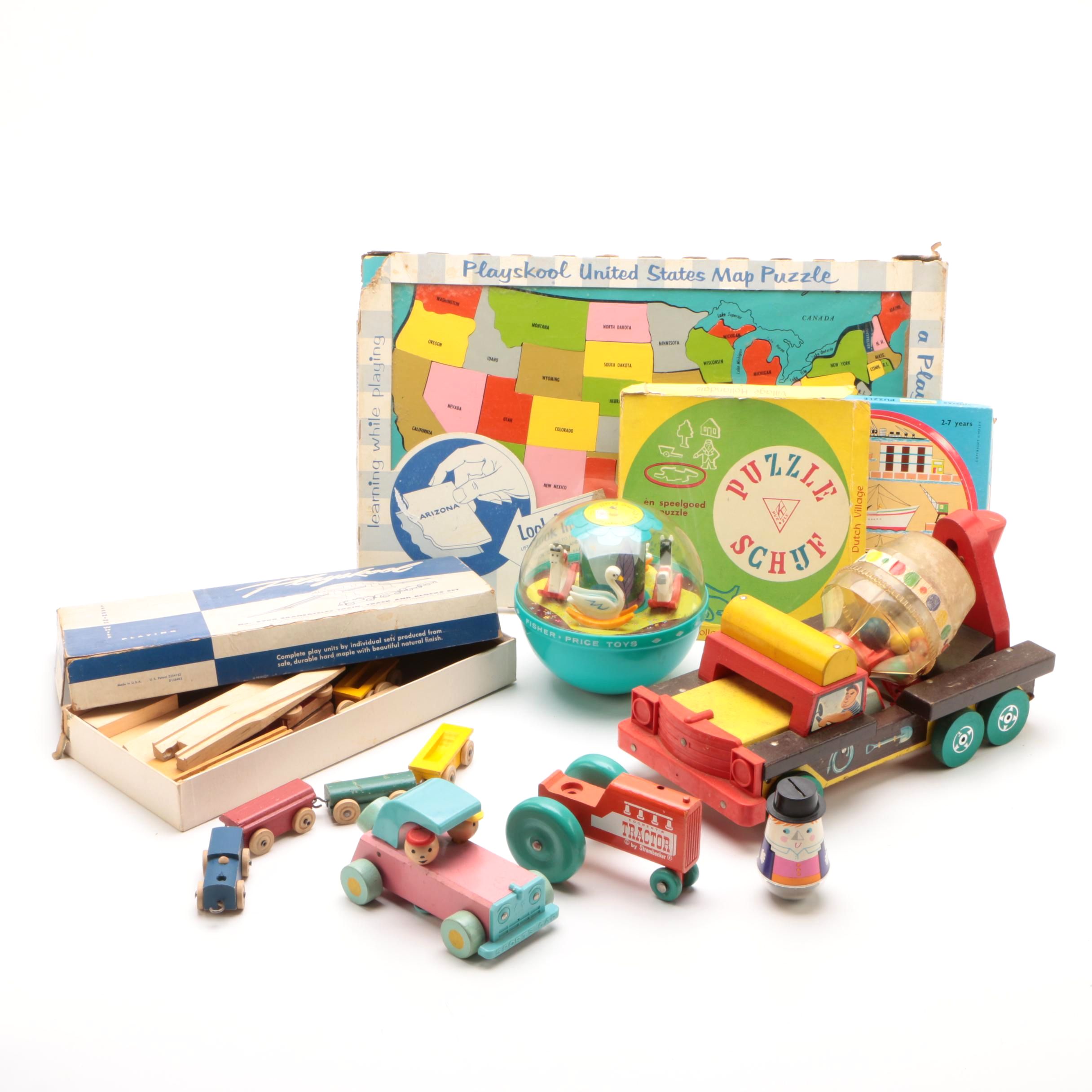 Vintage Toys And Games Including United States Puzzle Map And More Ebth