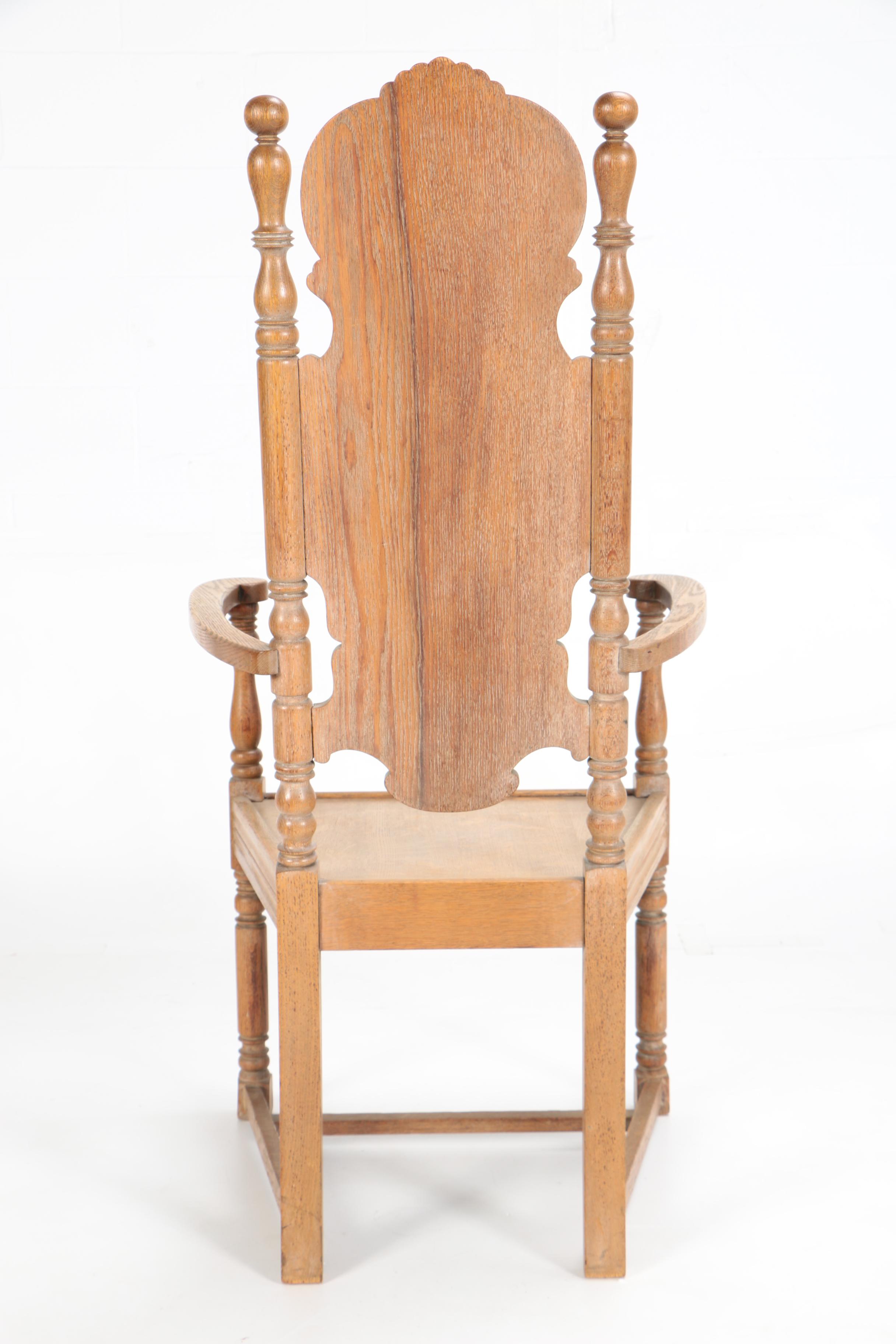 Antique Oak Throne Chair EBTH