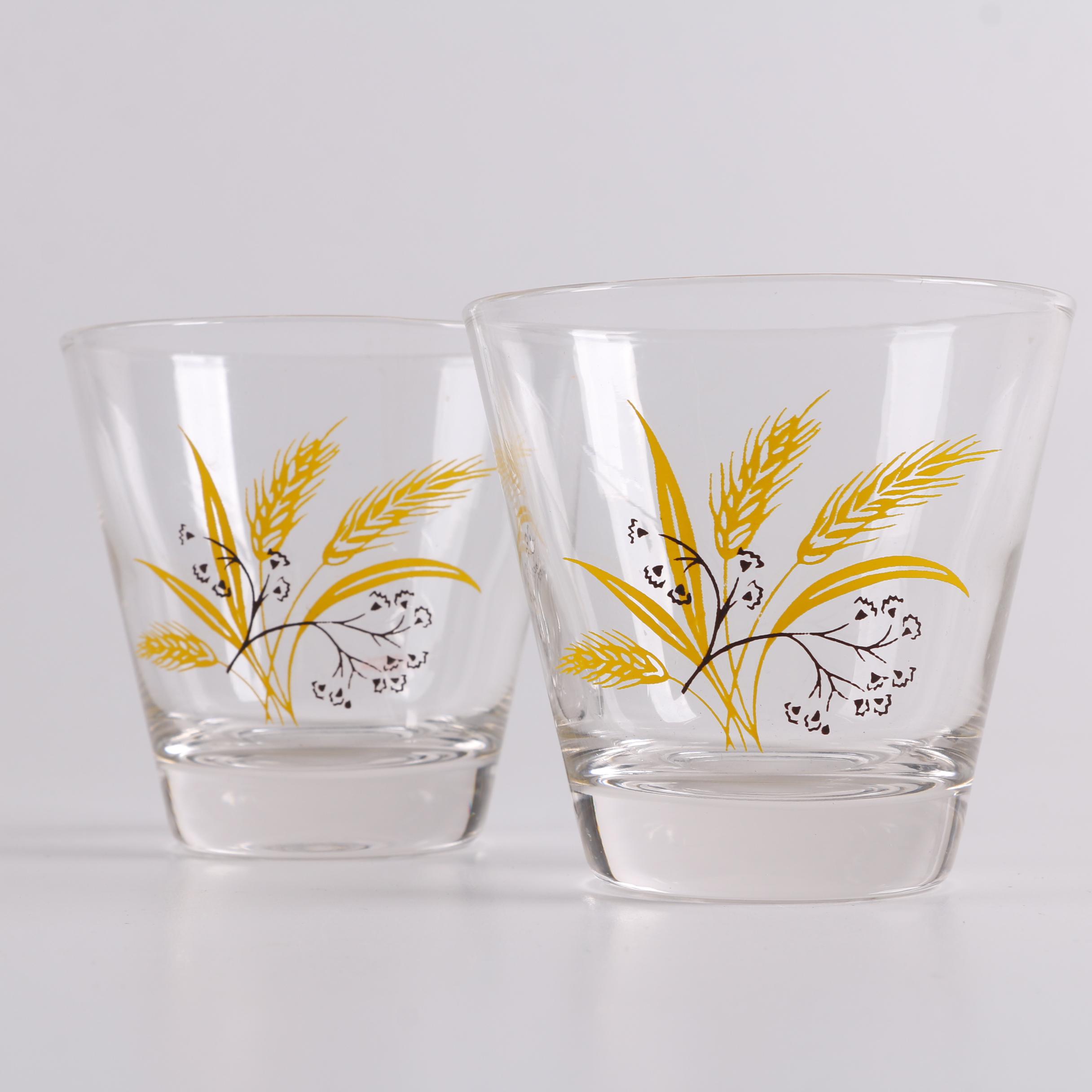 Mid Century Modern Glassware Including Libbey "Golden Foliage" EBTH