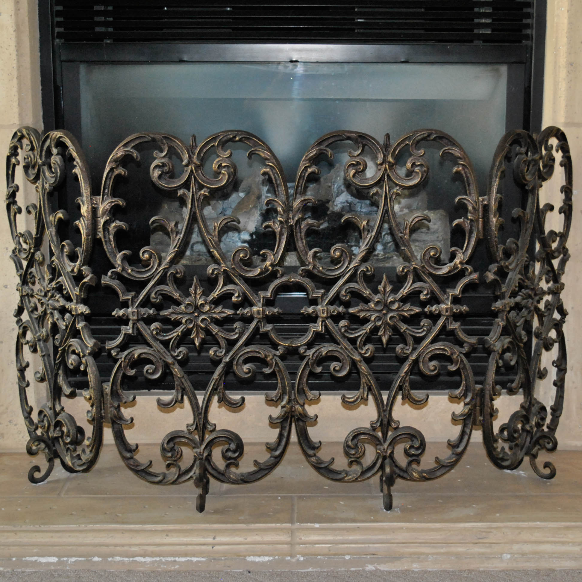 Gothic Style Wrought Metal Fireplace Screen Ebth
