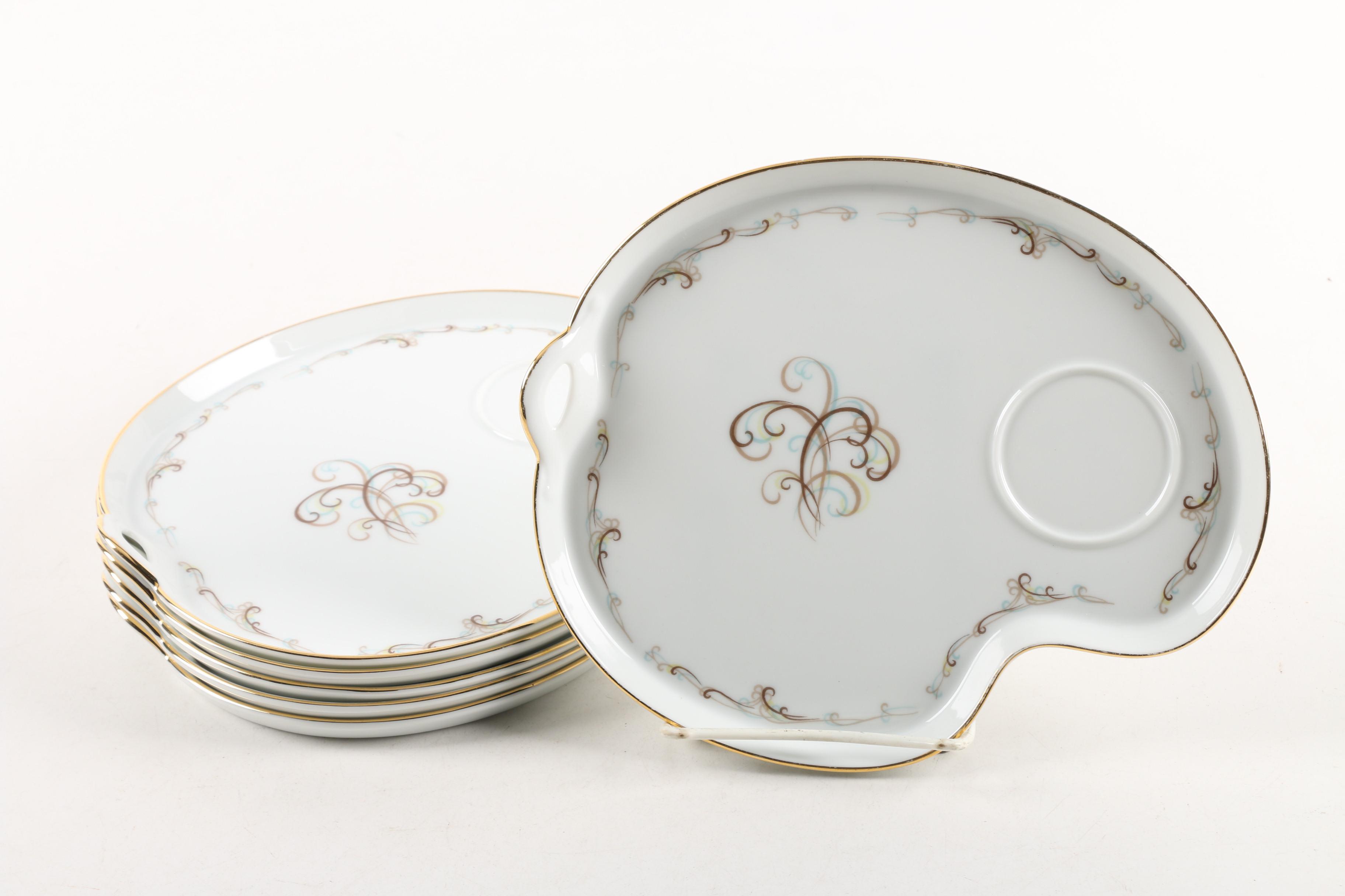 MidCentury Noritake "Esteem" Porcelain Snack Plate Set C.195660 EBTH