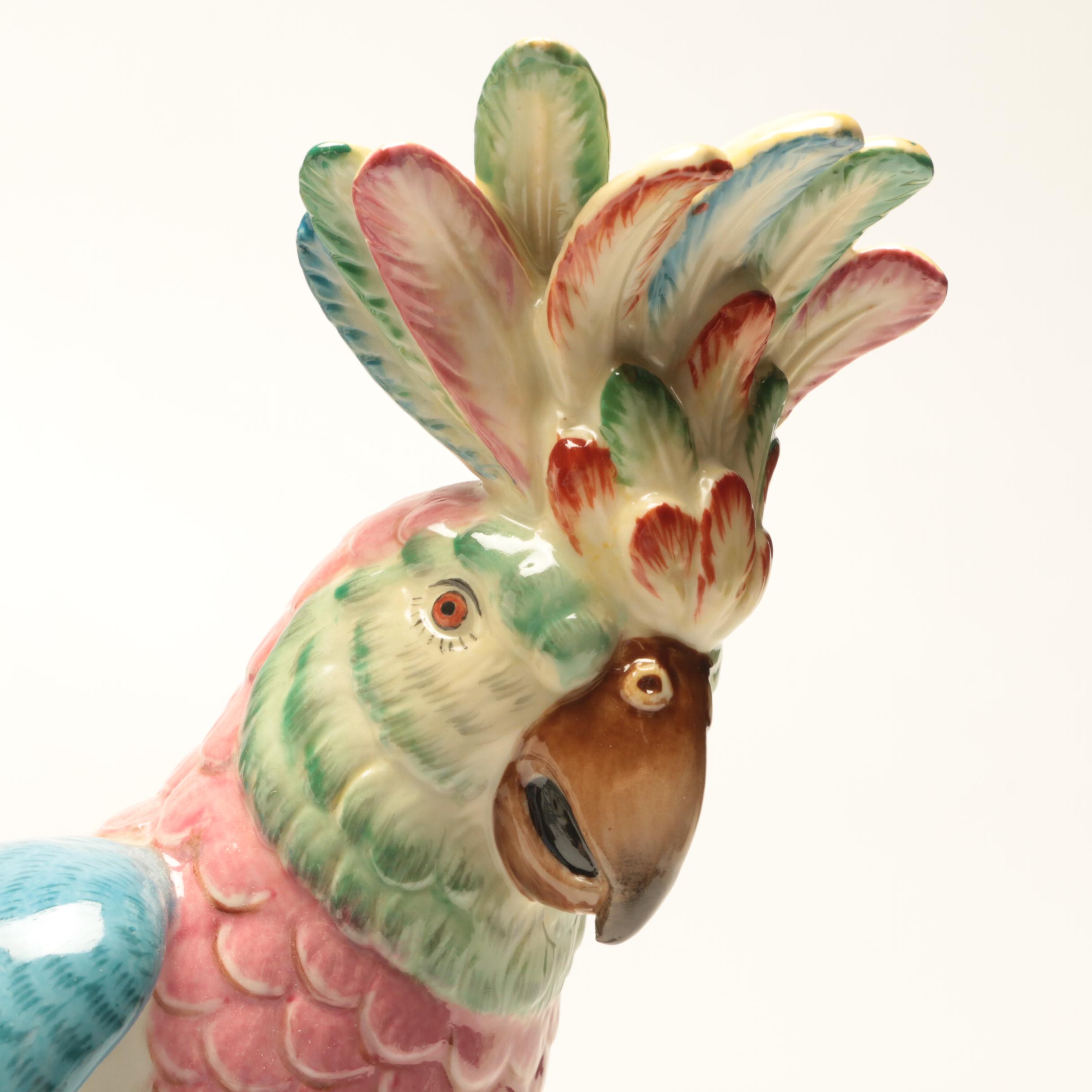 Three Jeanne Reed Ceramic Parrot Figurines EBTH