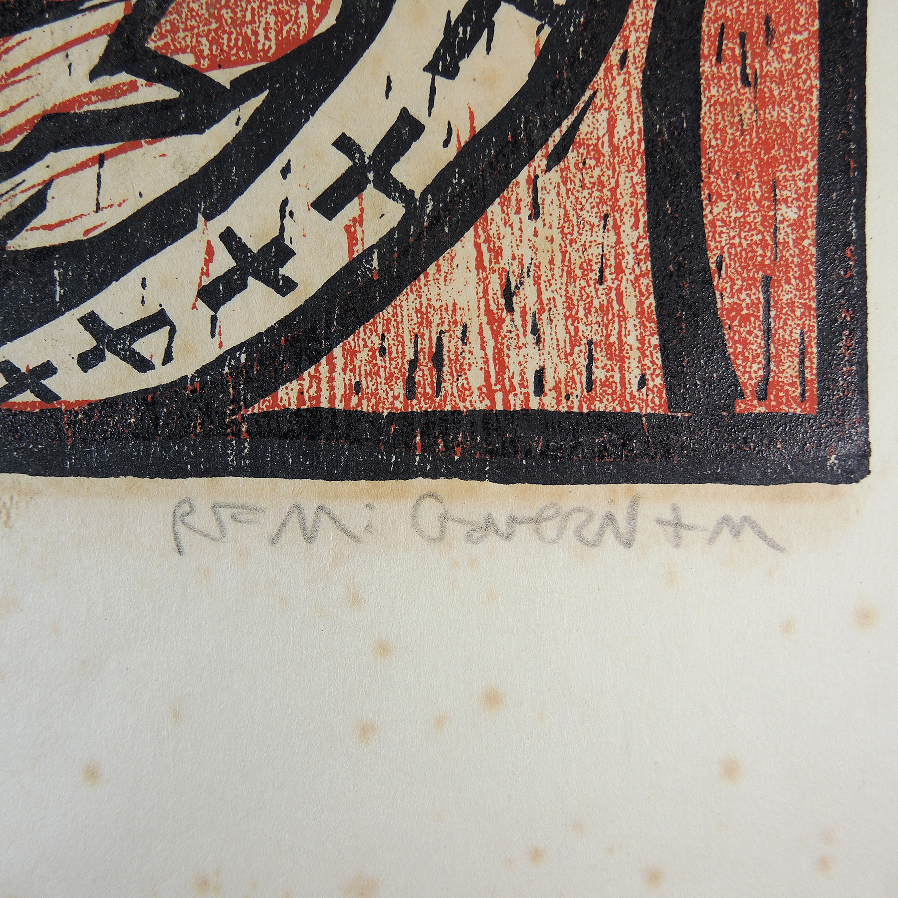 "Sacred Heart" Vintage Woodcut Print of Jesus EBTH