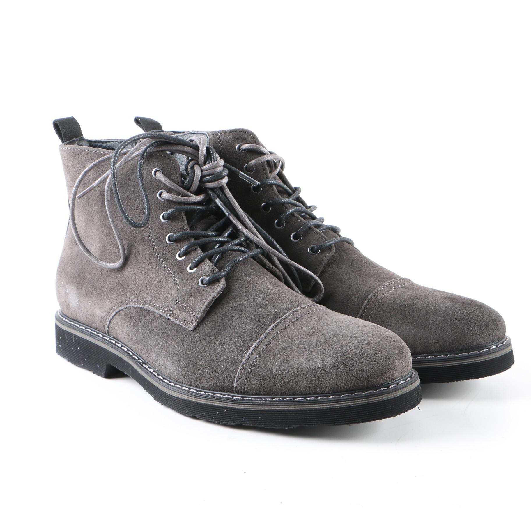 Men�s GBX Grey Suede Cap Toe Boots EBTH