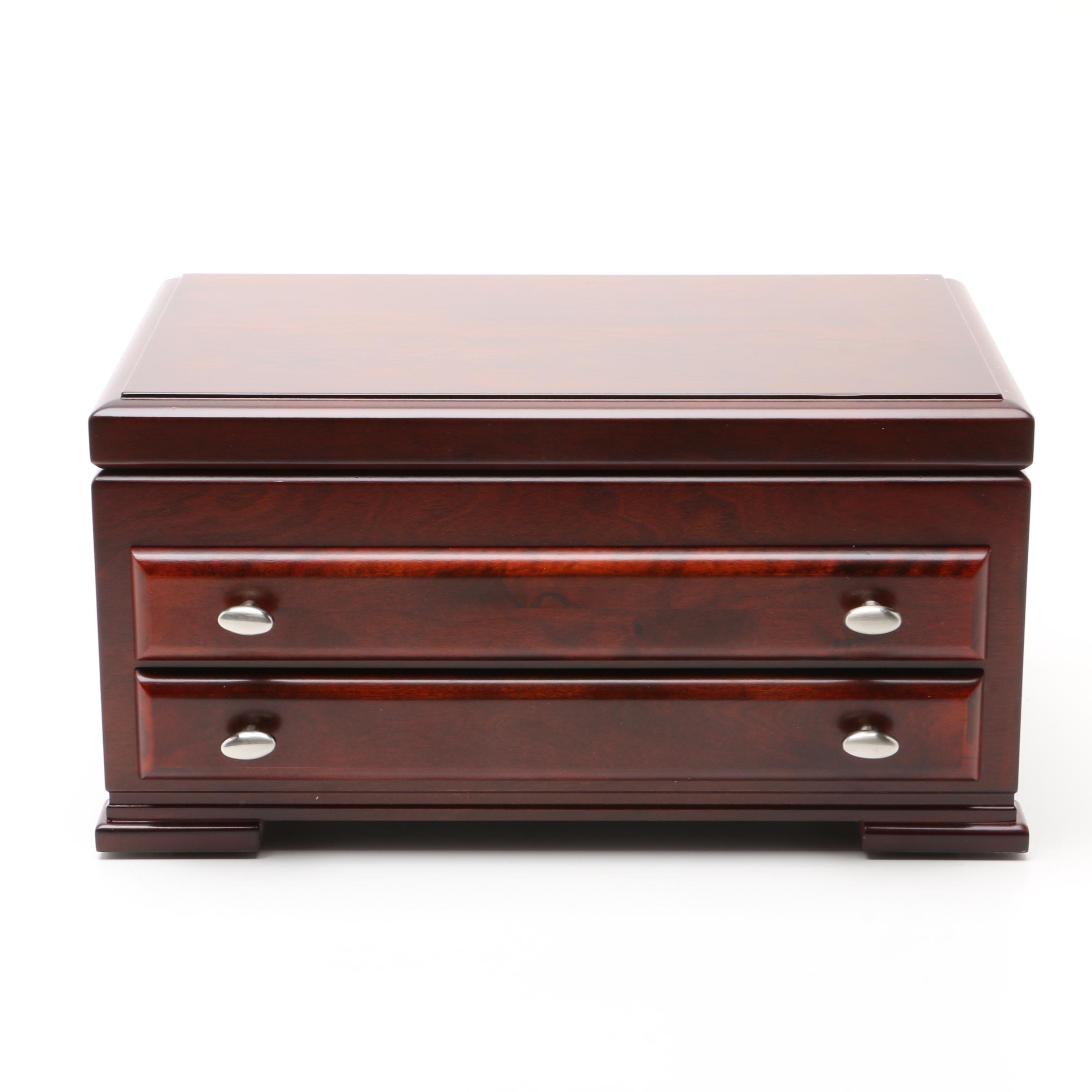 Reed & Barton Dark Mahogany Finish Jewelry Box EBTH