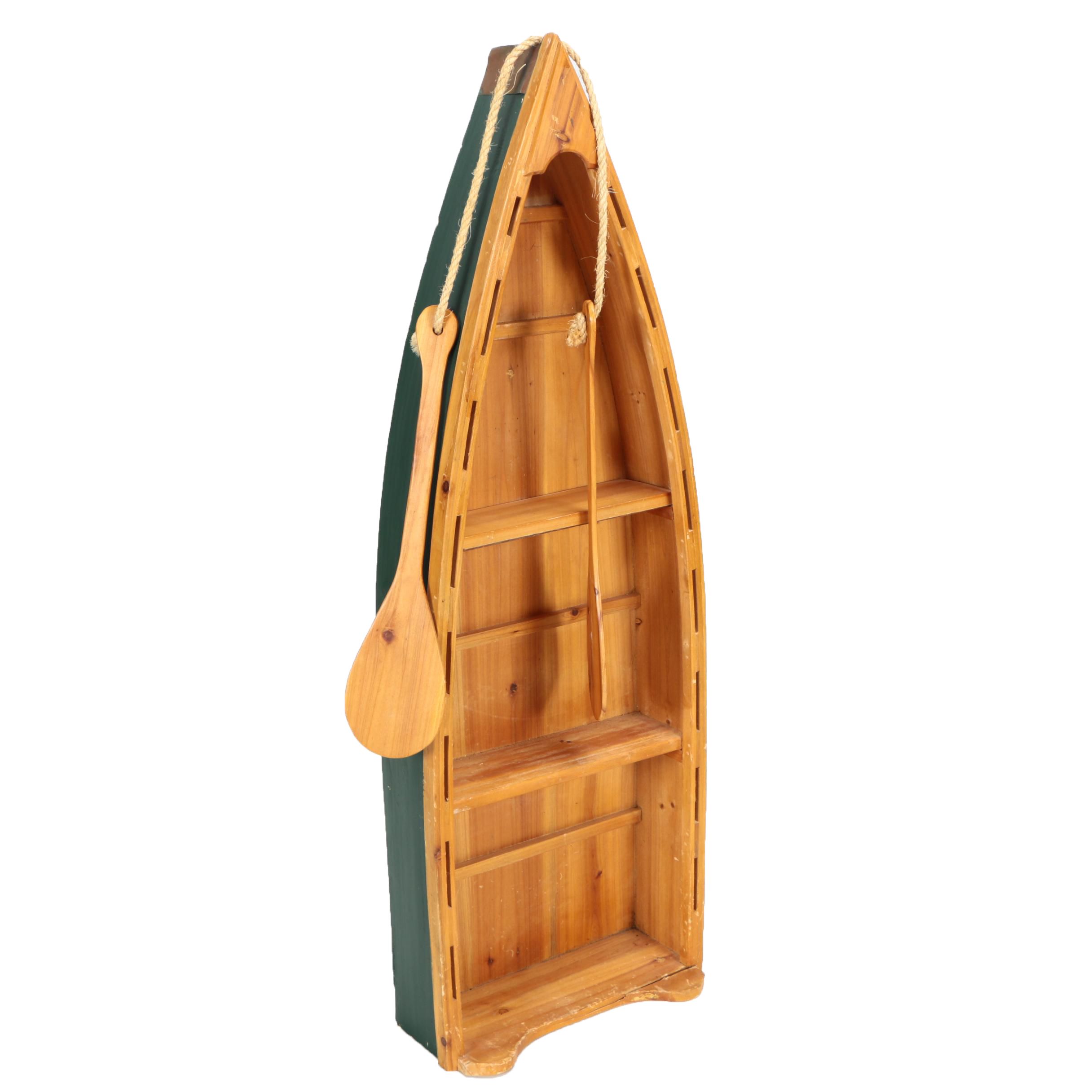 Decorative Wall Hanging Wooden Canoe Ebth