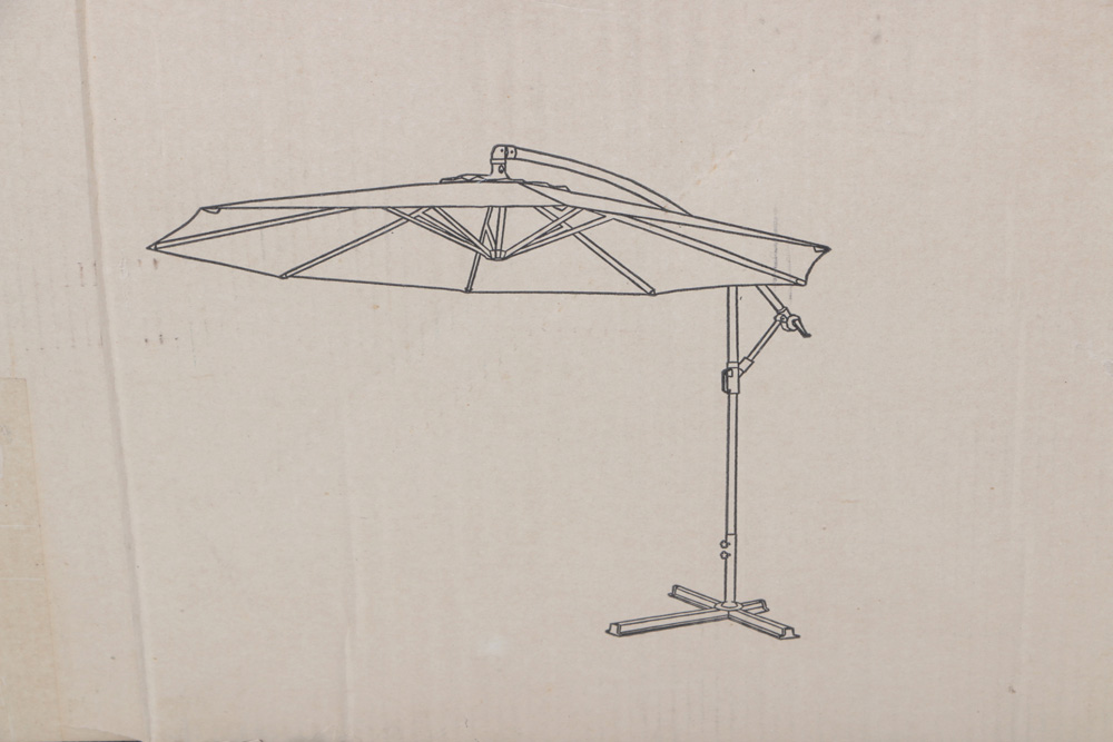 Meijer Patio Umbrella With Stand In Original Box EBTH