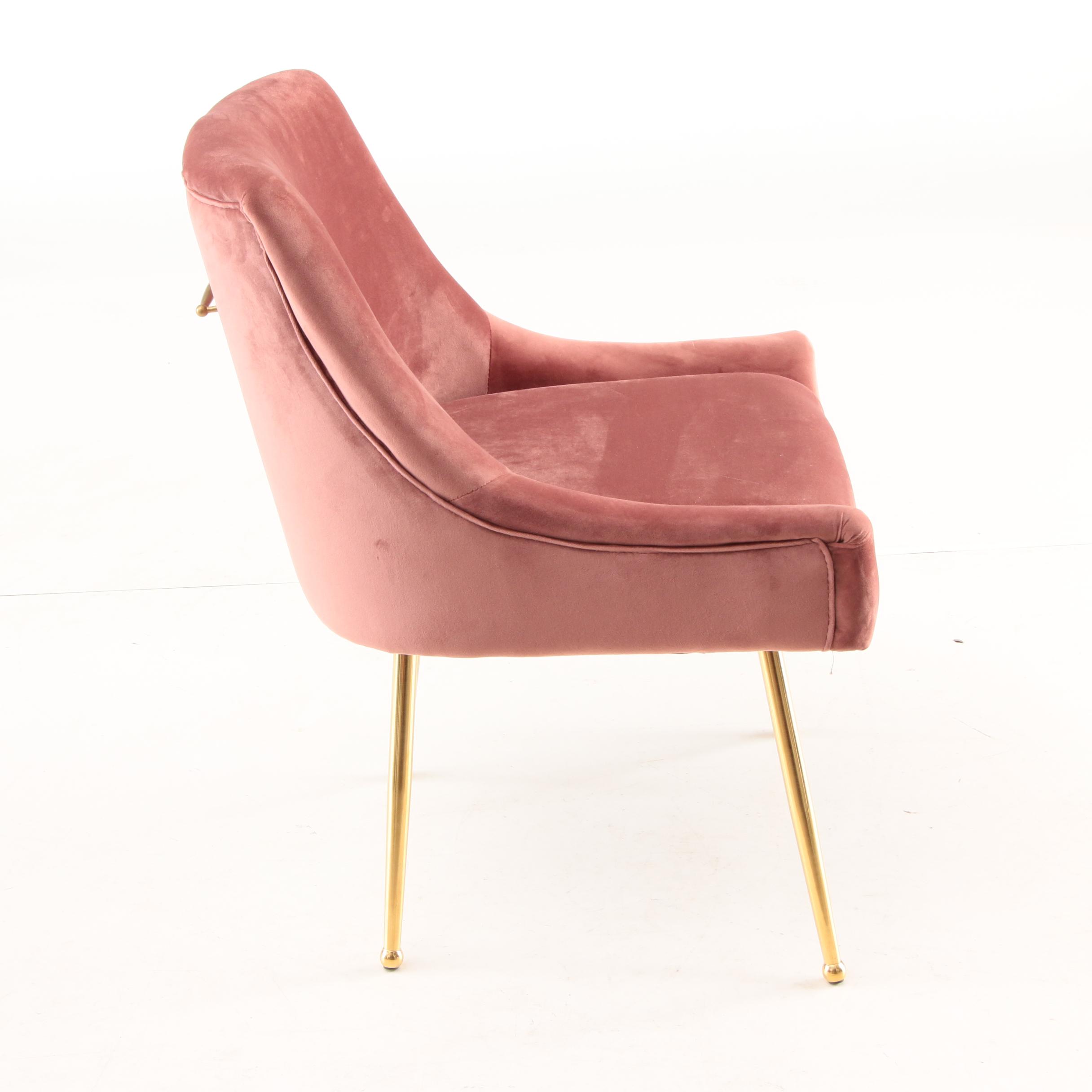 Pink Velour Upholstered Chairs EBTH
