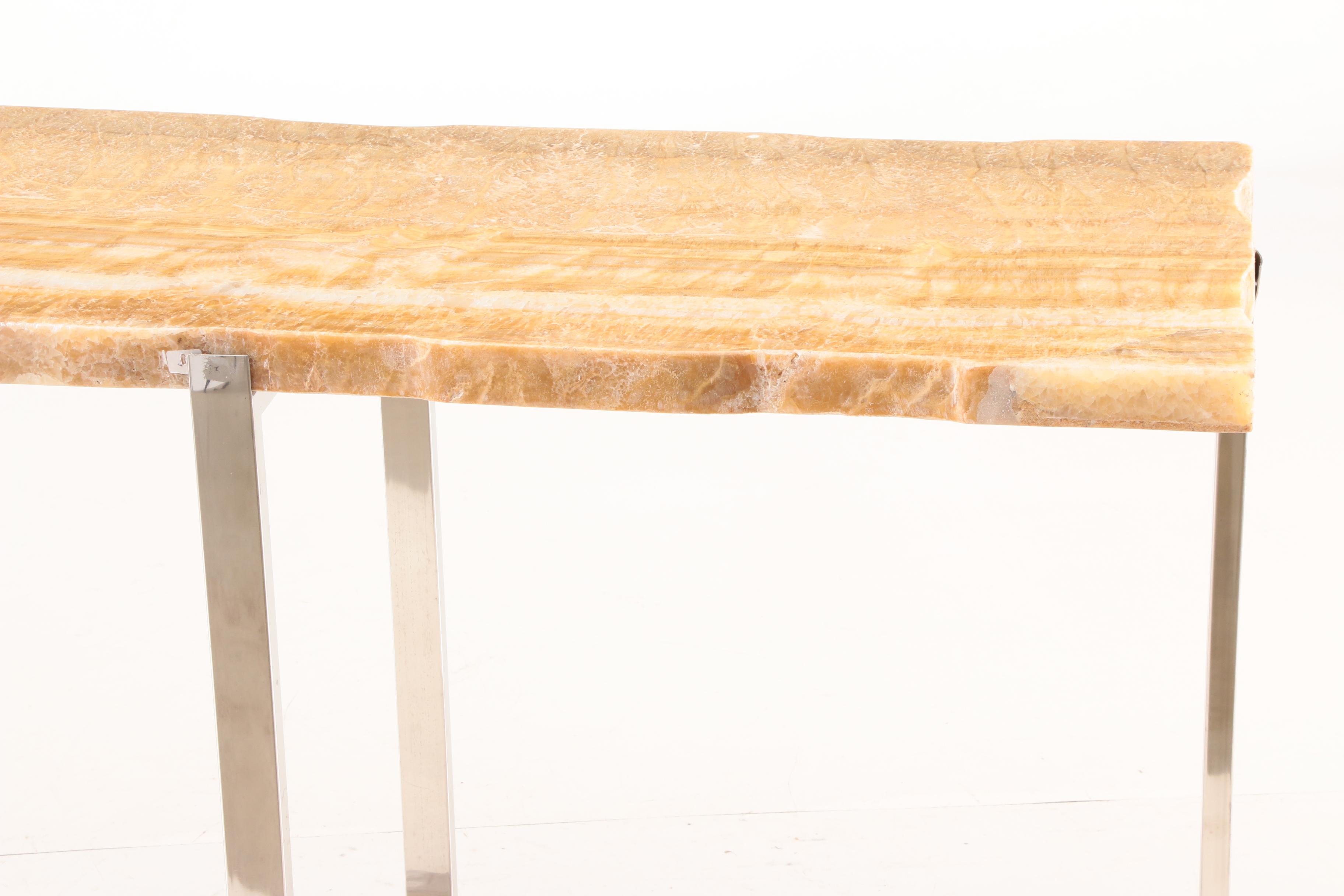 Quartz Console Table with Chrome Base EBTH