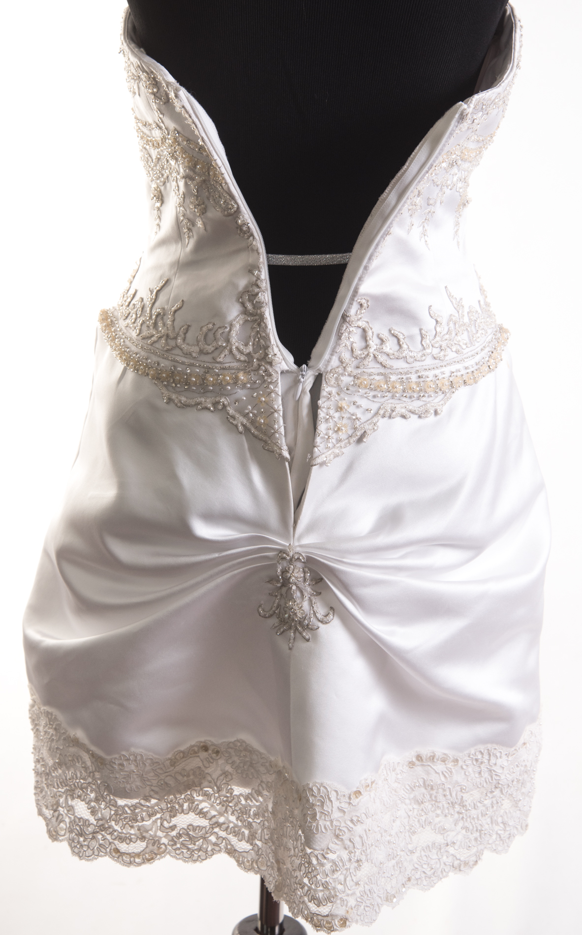 Redesigned Wedding Dress Strapless Cocktail Dress with Pearl Beading EBTH