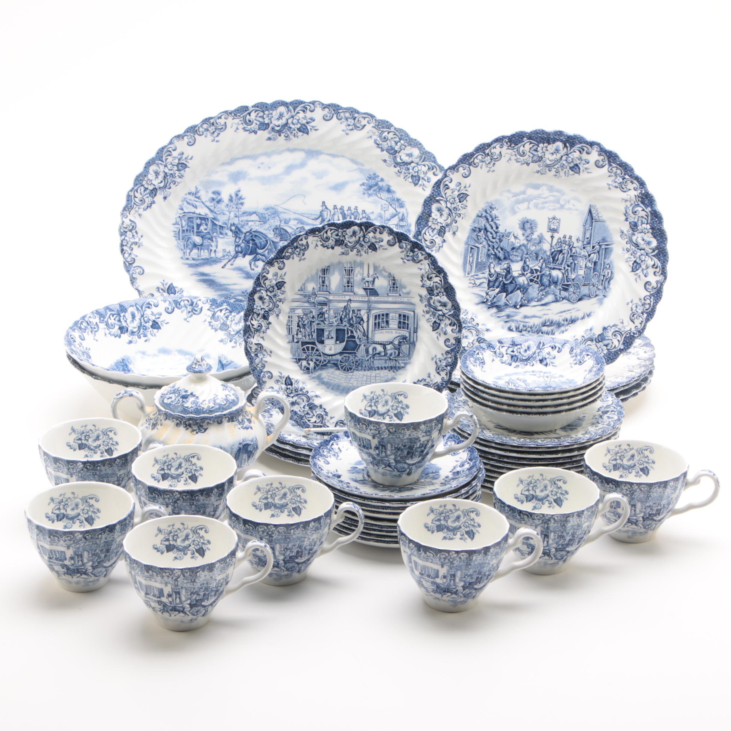 Johnson Brothers "Coaching Scenes Blue" Ironstone Dinnerware EBTH