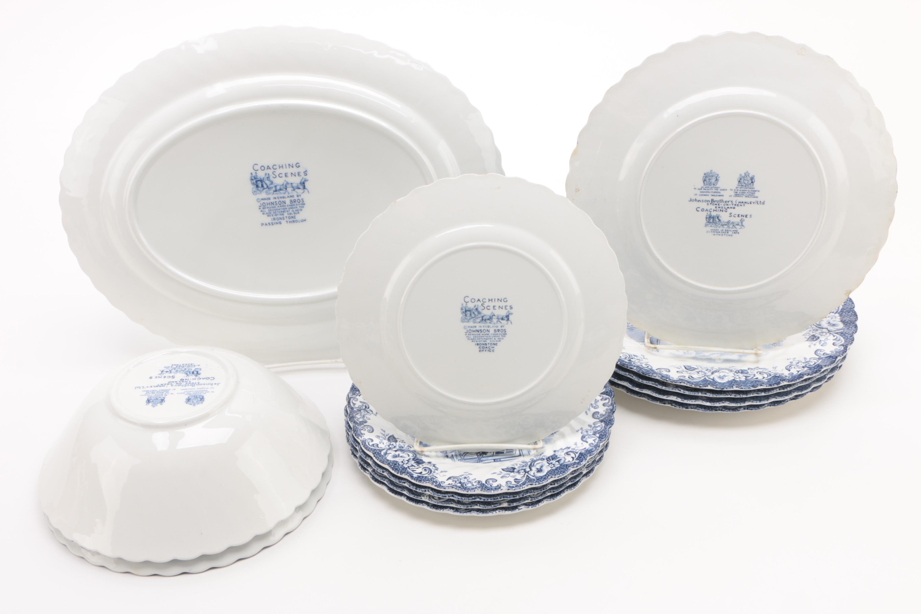 Johnson Brothers "Coaching Scenes Blue" Ironstone Dinnerware EBTH